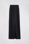 Black - High-Waist Virgin Wool Column Skirt