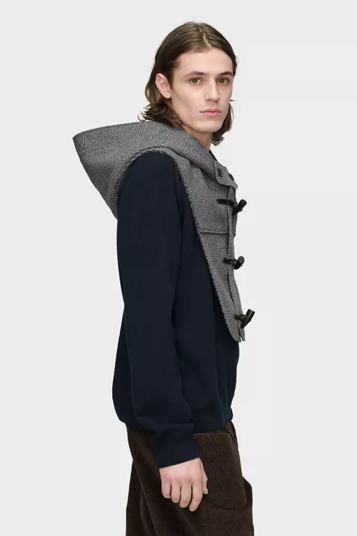 Checked Wool Cropped Vest - Scarves