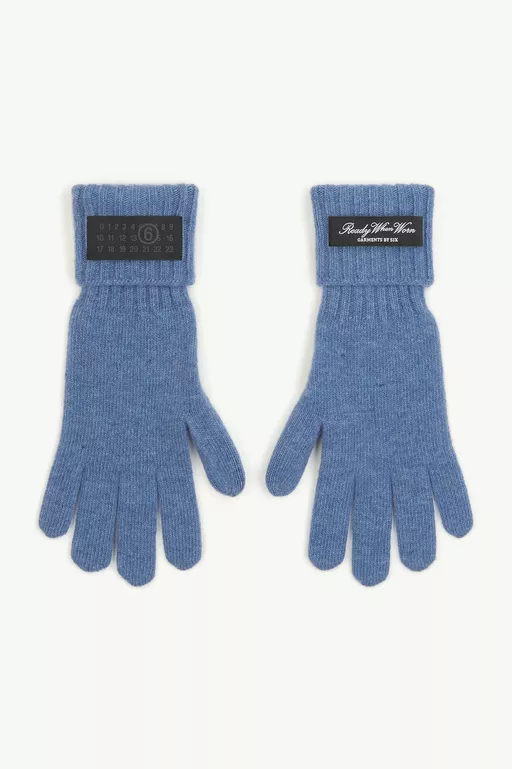 Wool-blend knit gloves