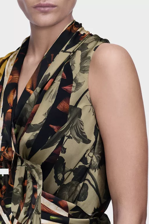 Draped Silk Top - Tops