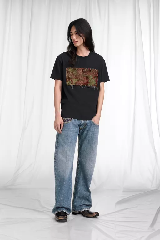 Tapestry Patch Cotton T-Shirt - T-shirts