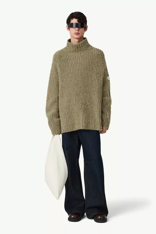 Textured knit turtleneck jumper