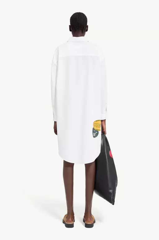 Sticker-print cotton poplin dress - Dresses