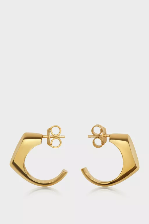 Logo signet earrings