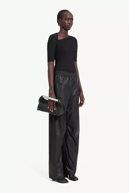 Light pleather wide-leg trousers - Pants