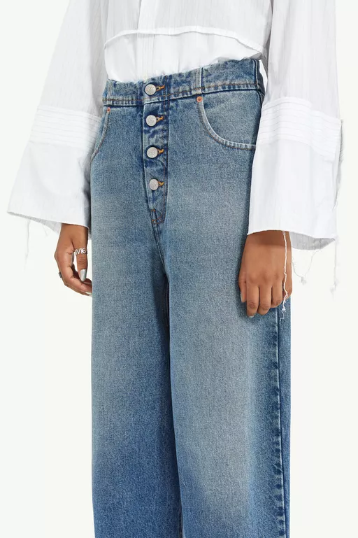 Light Blue Denim Trousers - Denim