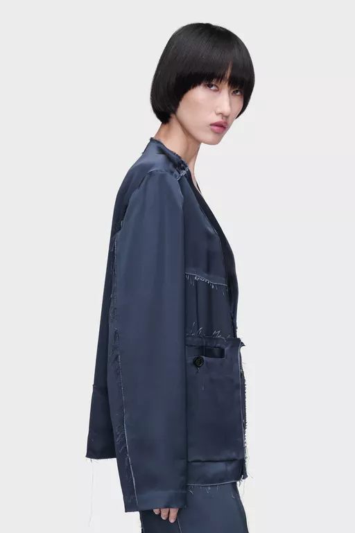 Patchwork Satin Jacket - Jackets
