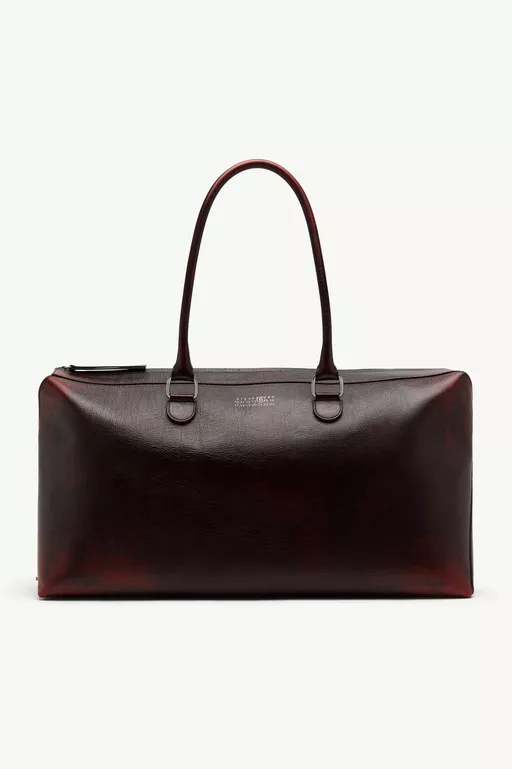 Bauletto weekend bag crackled leather