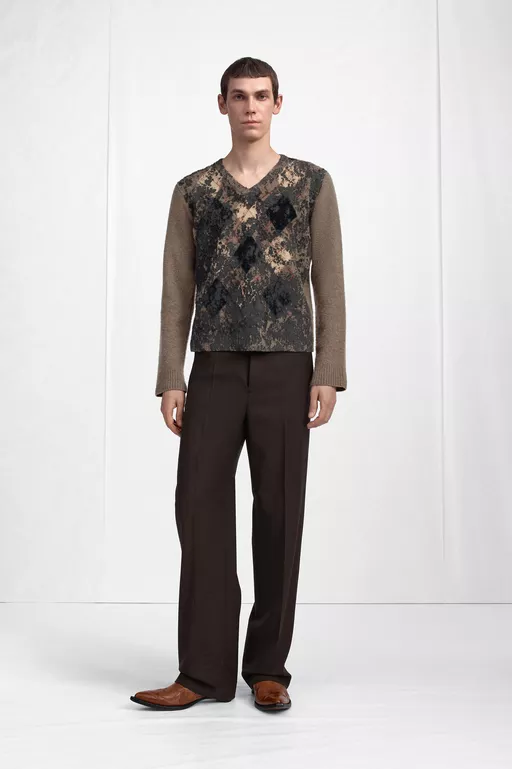 Pullover aus Schurwolle mit Schottenkaro - Set
