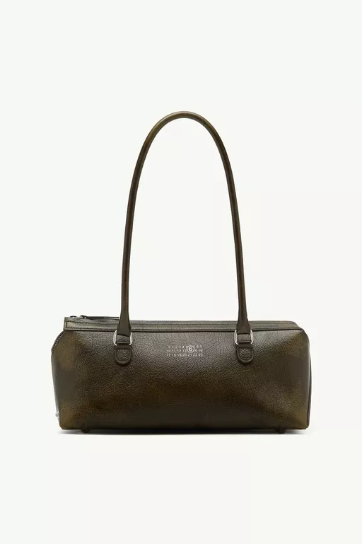 Bauletto Shoulder Bag Medium crackled leather