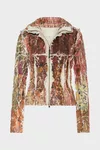 Multicolor - Fragmented Floral Zip-Up Jacket