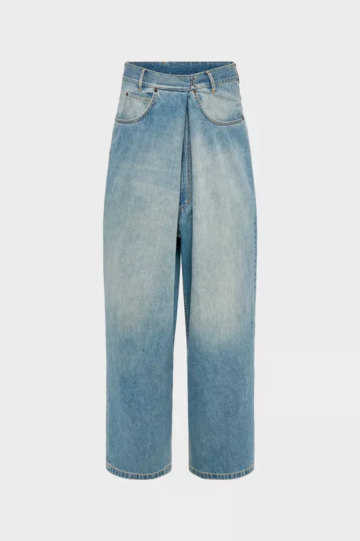 Wrap Denim Jeans - Denim