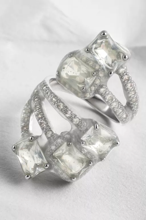 Bague strass &agrave; cire antique - Bagues