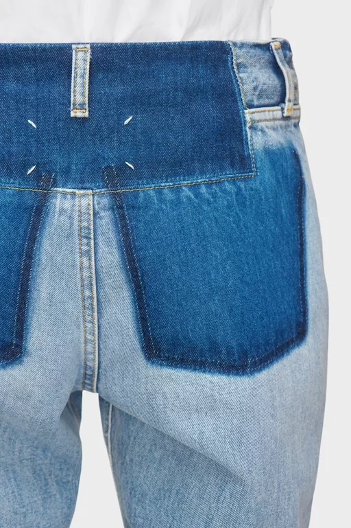 Two-Tone Denim Trousers - Pants