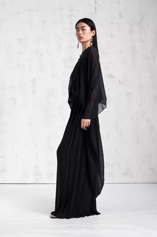 Vestido Largo Tipo Caft&aacute;n con Pliegues - Vestidos Cortos