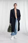 Navy Blue - Double-Breasted Wool Overcoat
