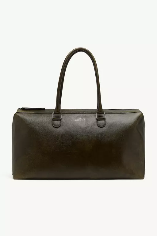 Bauletto weekend bag crackled leather