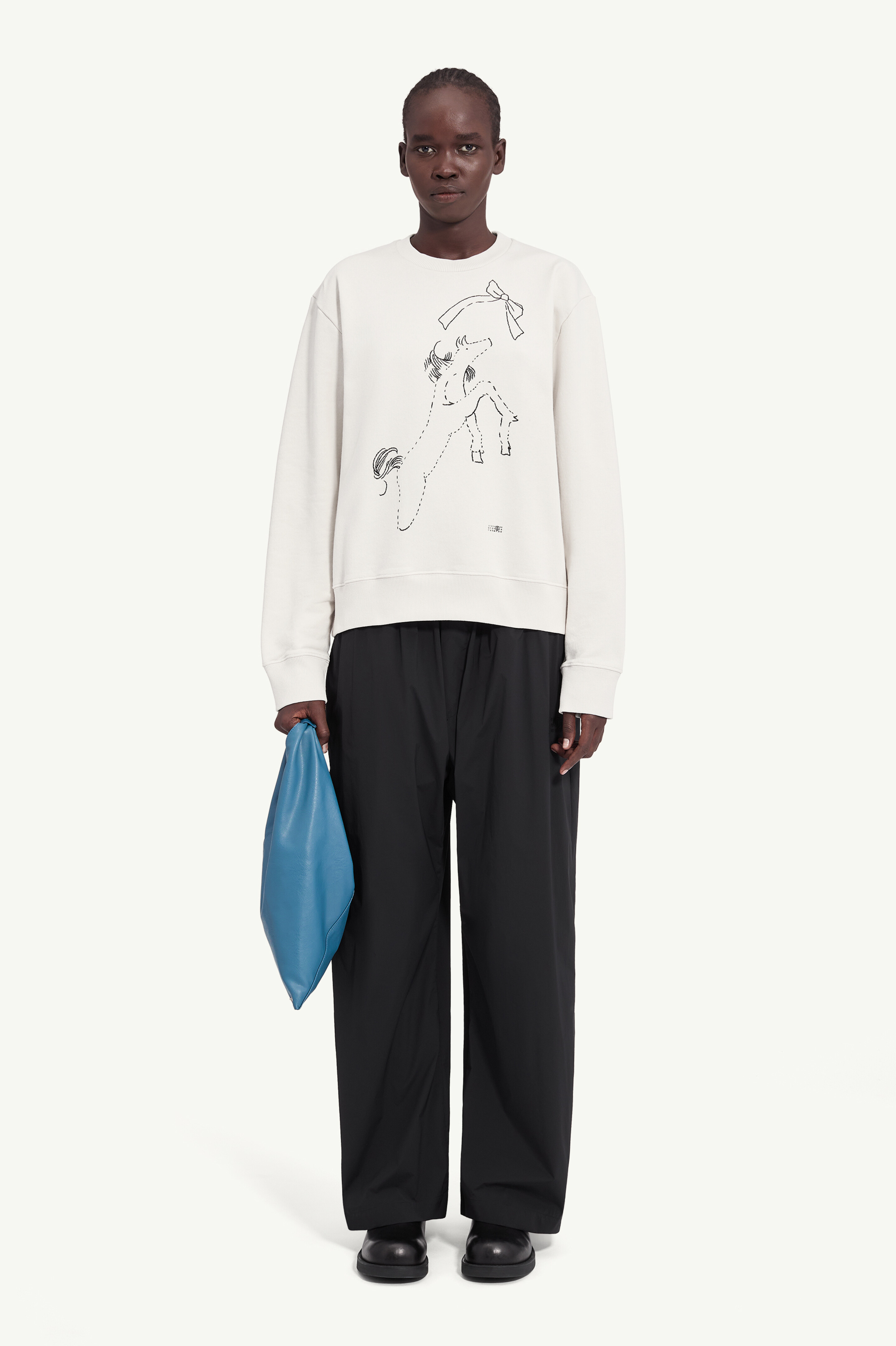 Horse print unbrushed cotton sweatshirt