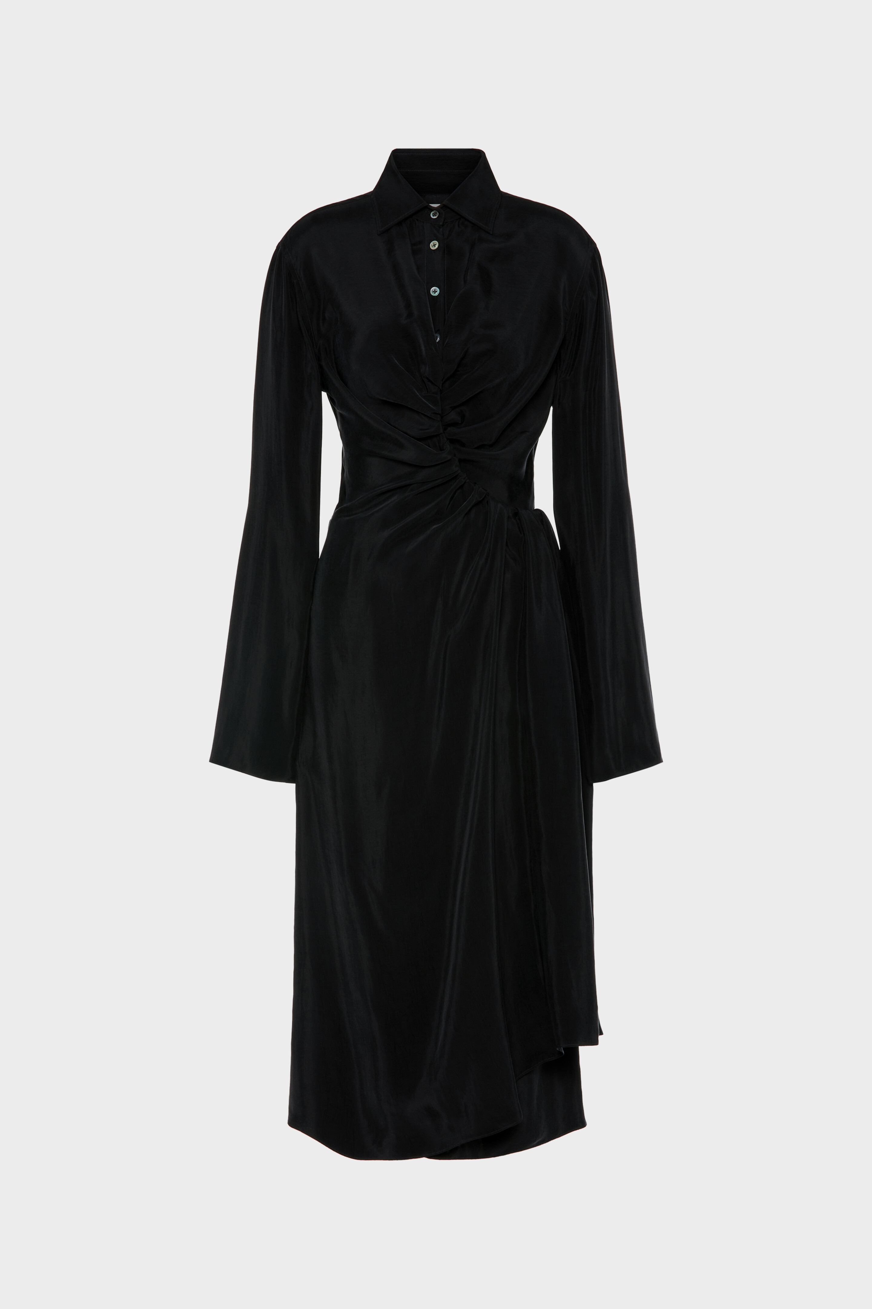 Draped Shirt Dress
