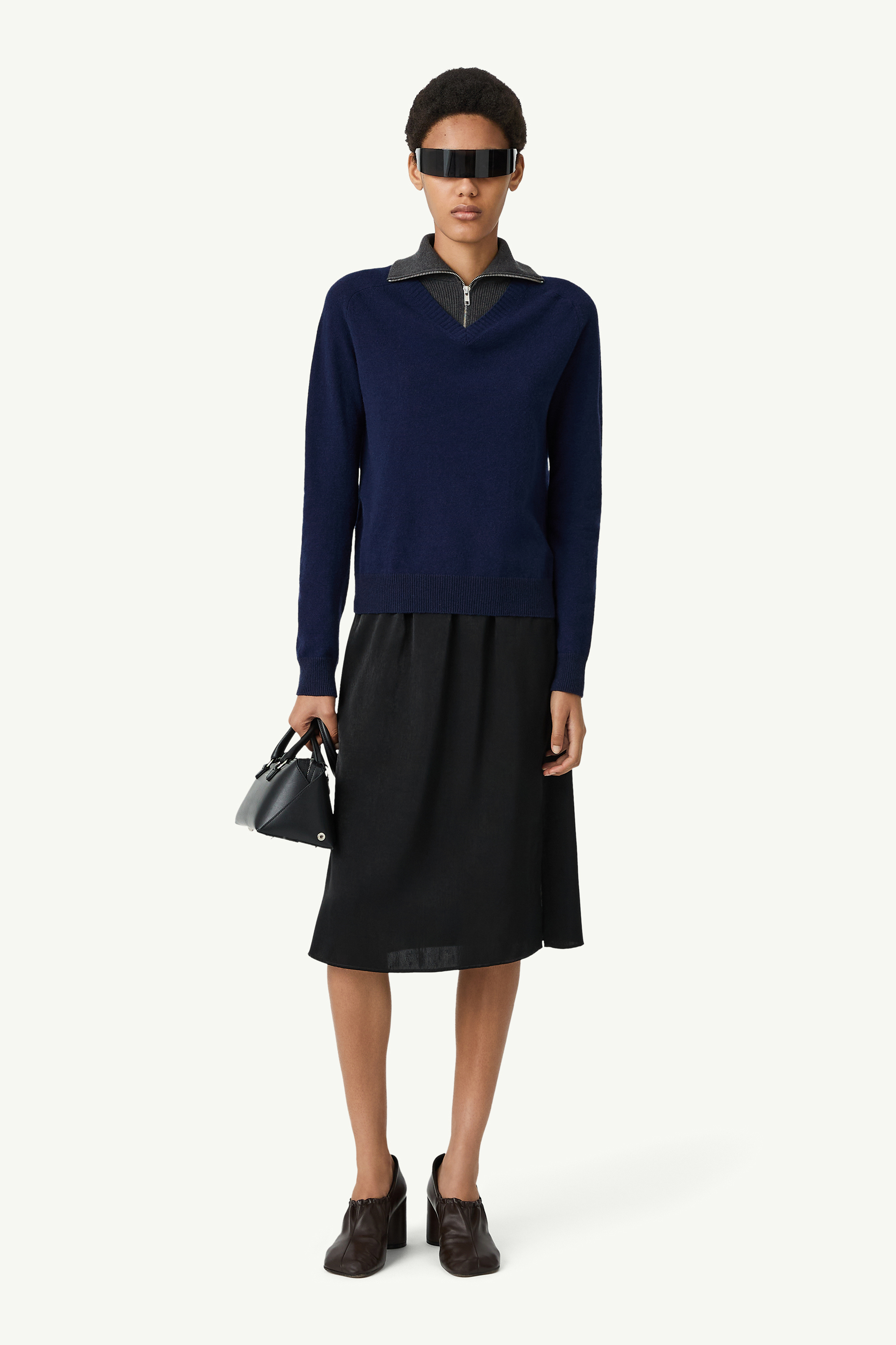 Multi neckline knit jumper