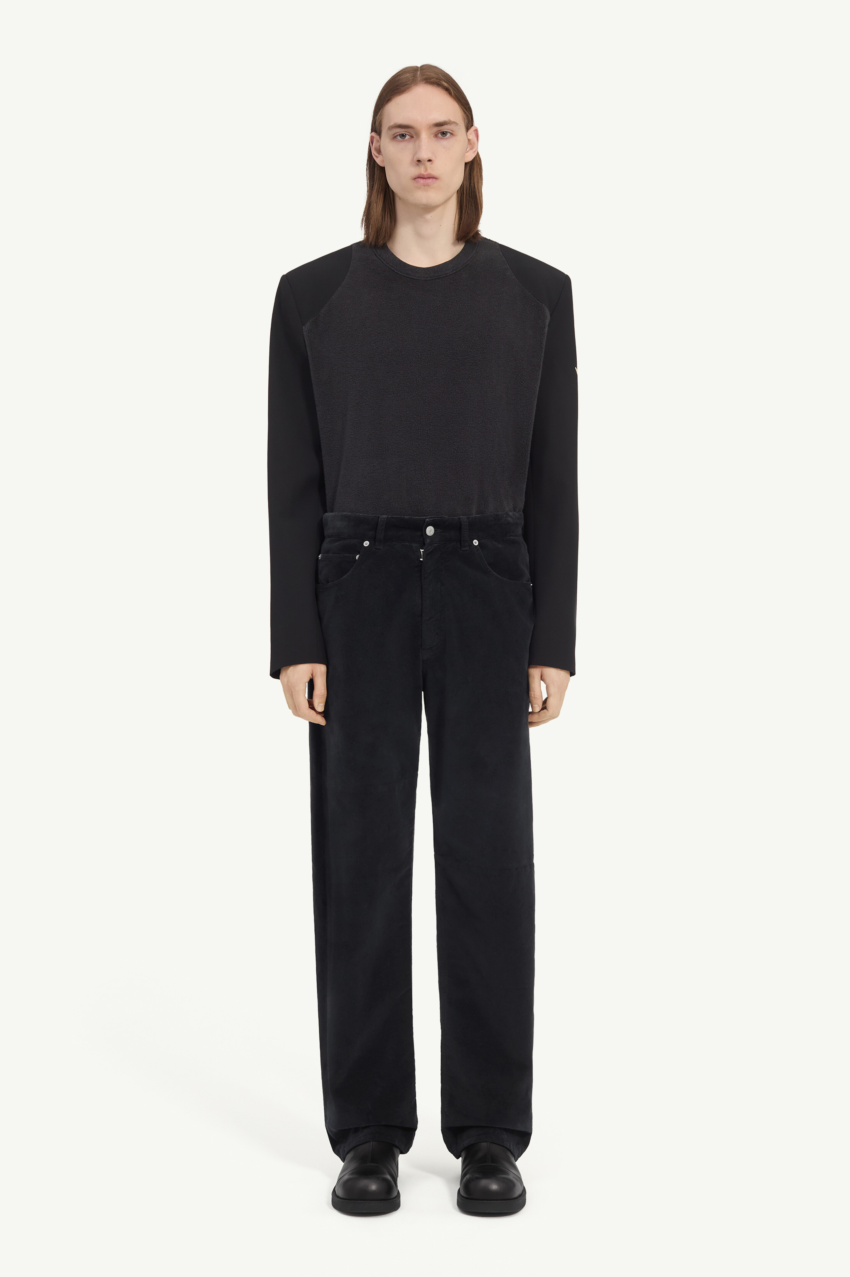 Overdyed moleskin trousers