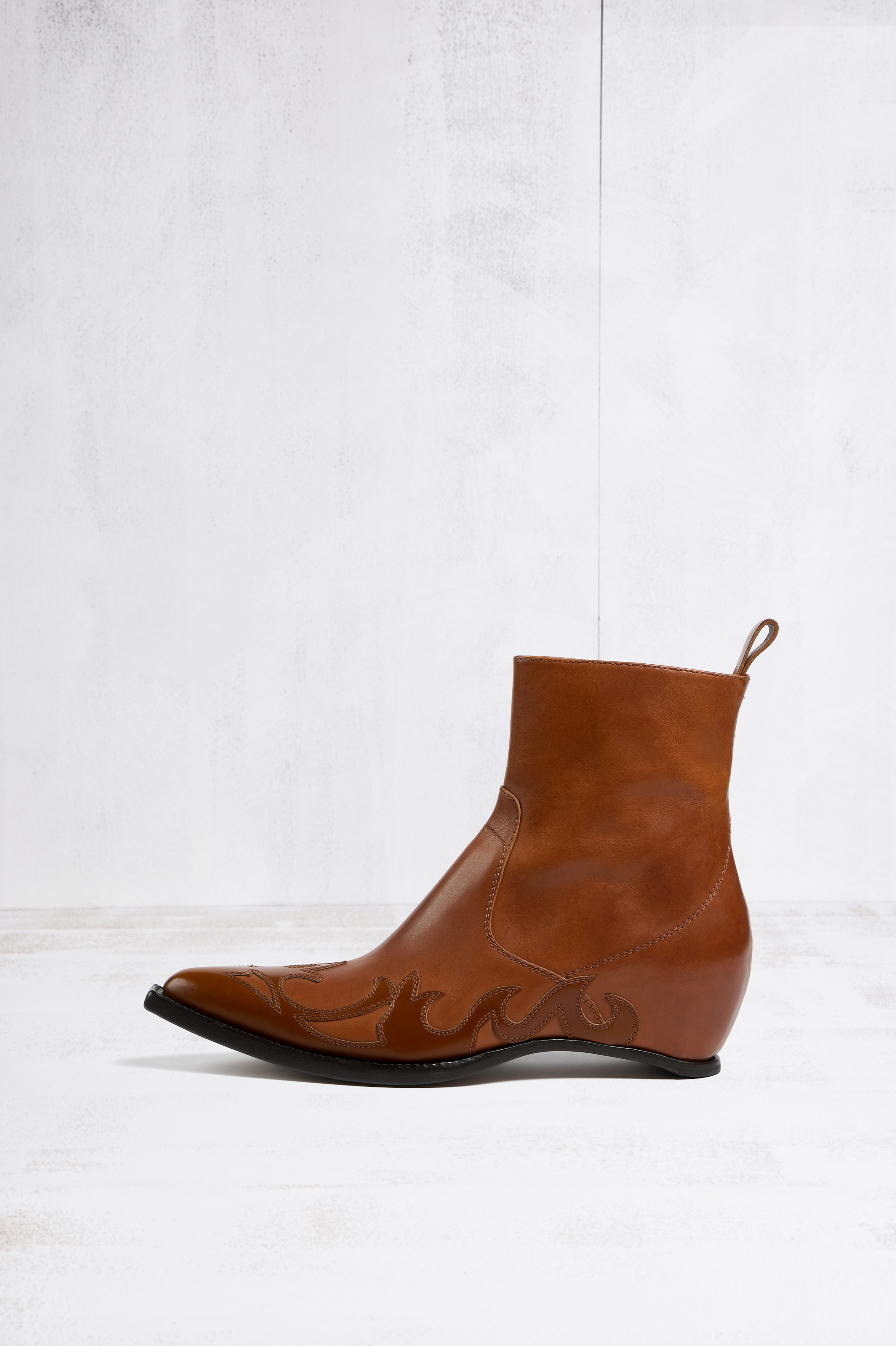 Heel-less Western Ankle Boots Flames