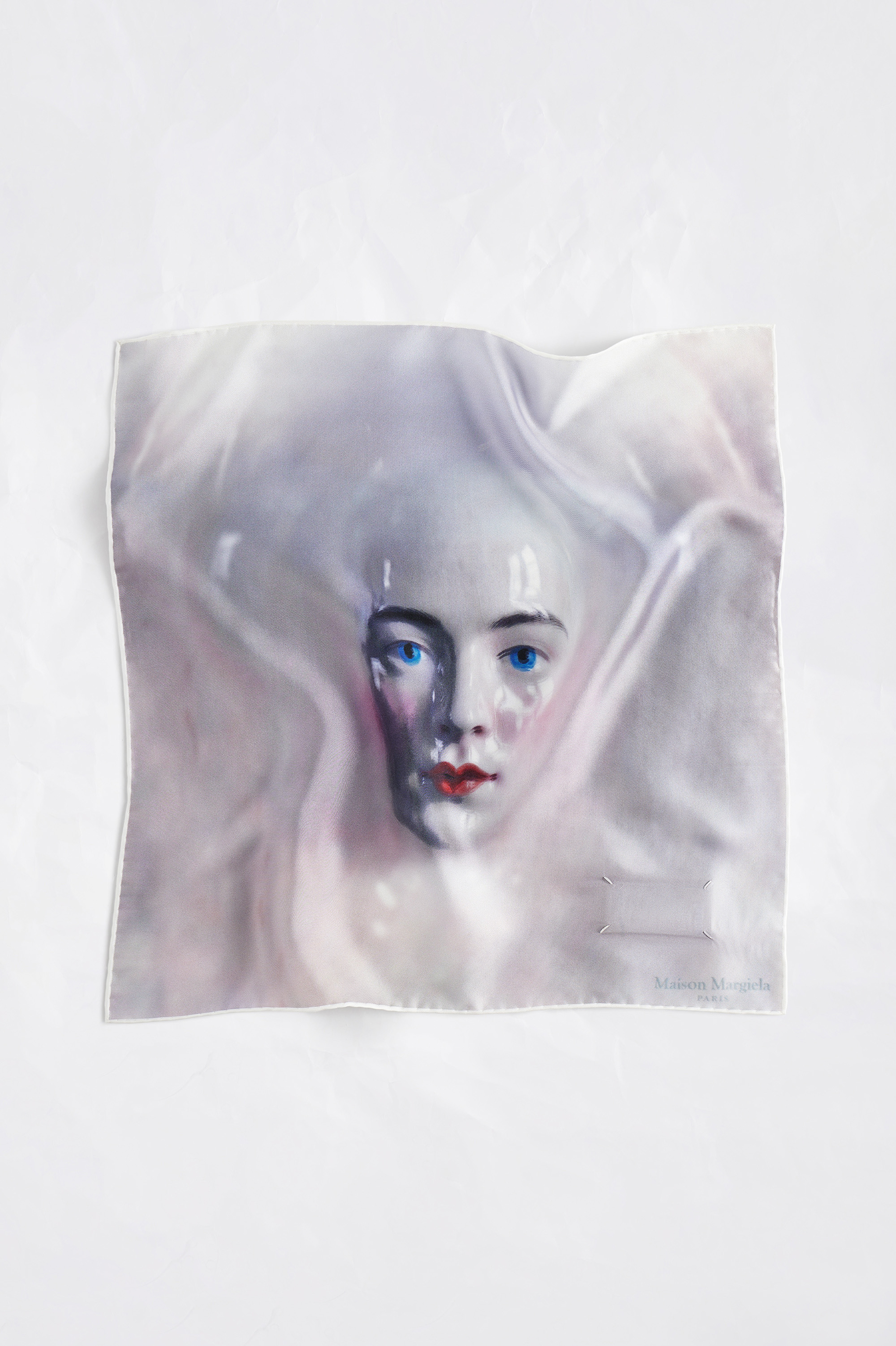 Porcelain Doll Print Silk Scarf