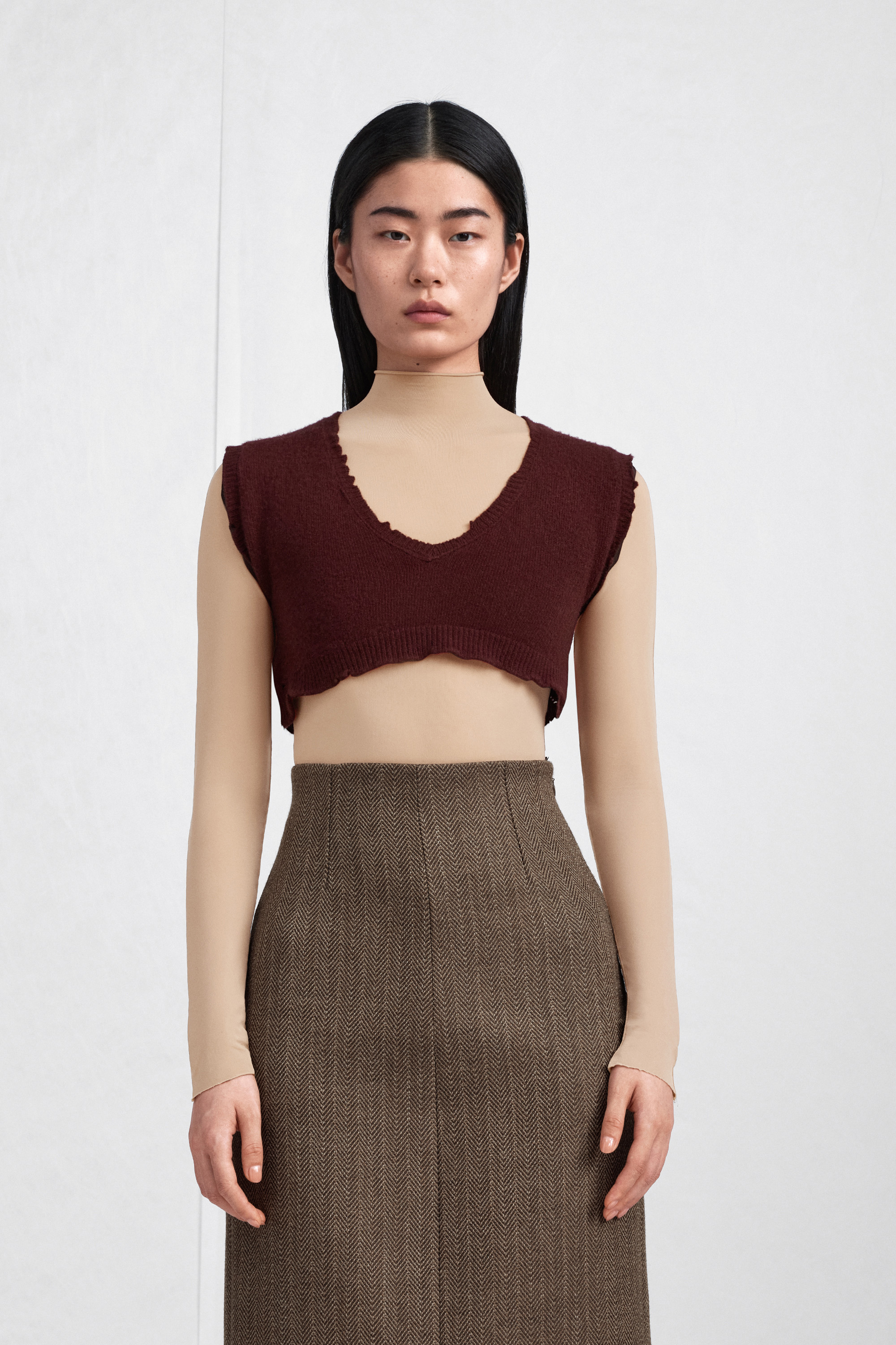 Lived-In Raw-Edge Knit Vest