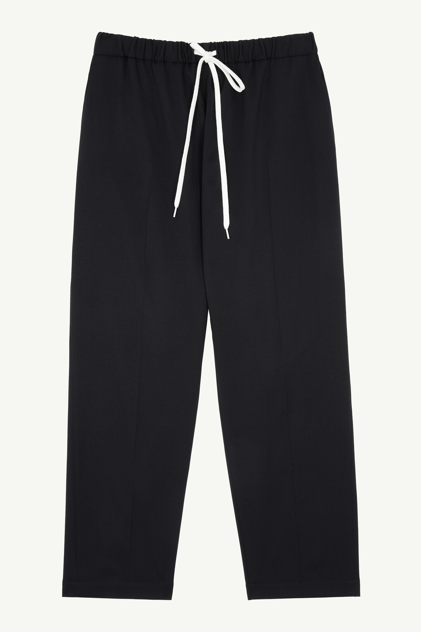 美品 21W Maison Margiela ドローストリング パンツ831O▲ Black Wool Tapered-leg Drawstring Trousers | Maison Margiela