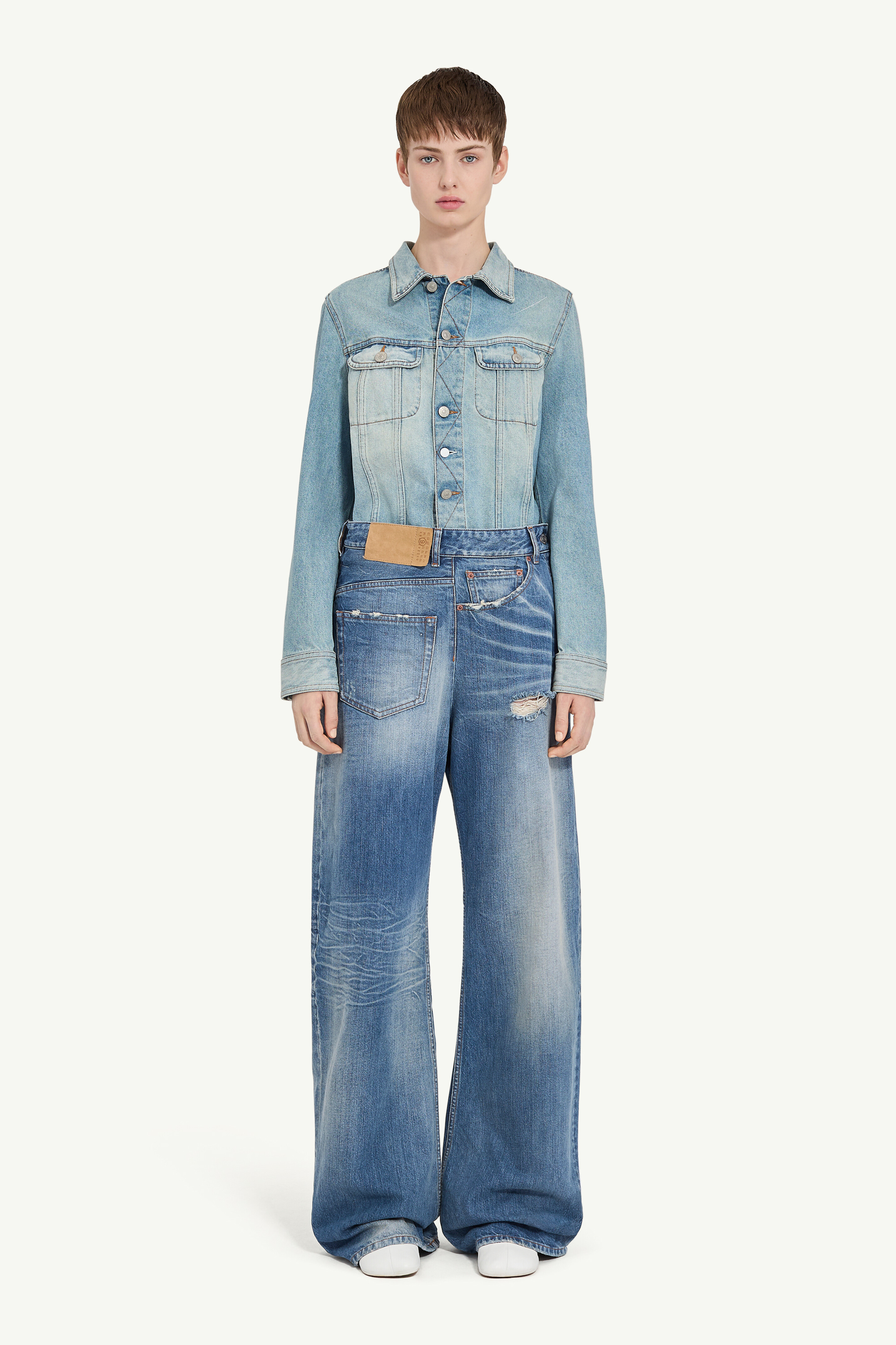 Twist wide leg jeans