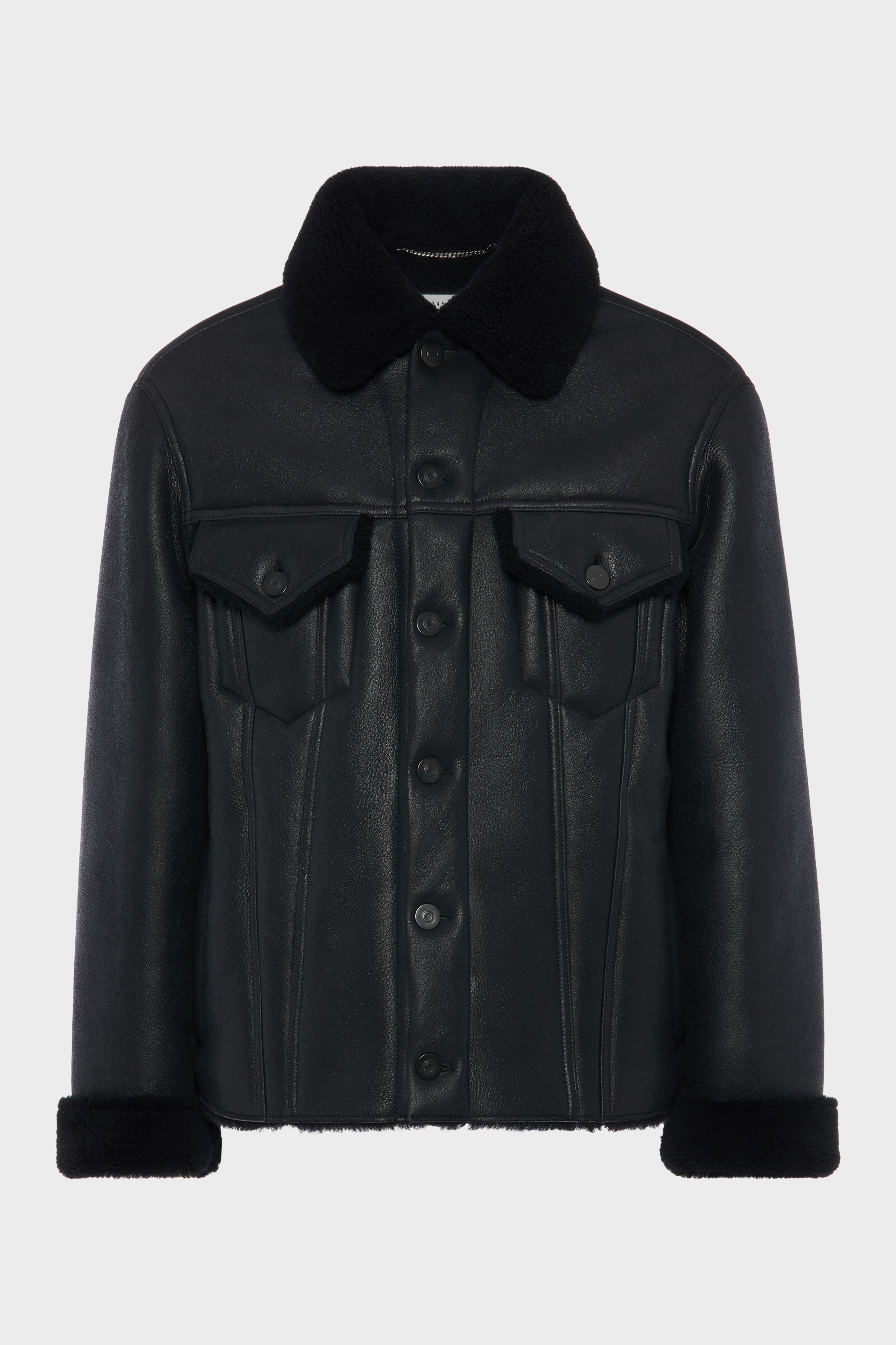 Waxed shearling jacket