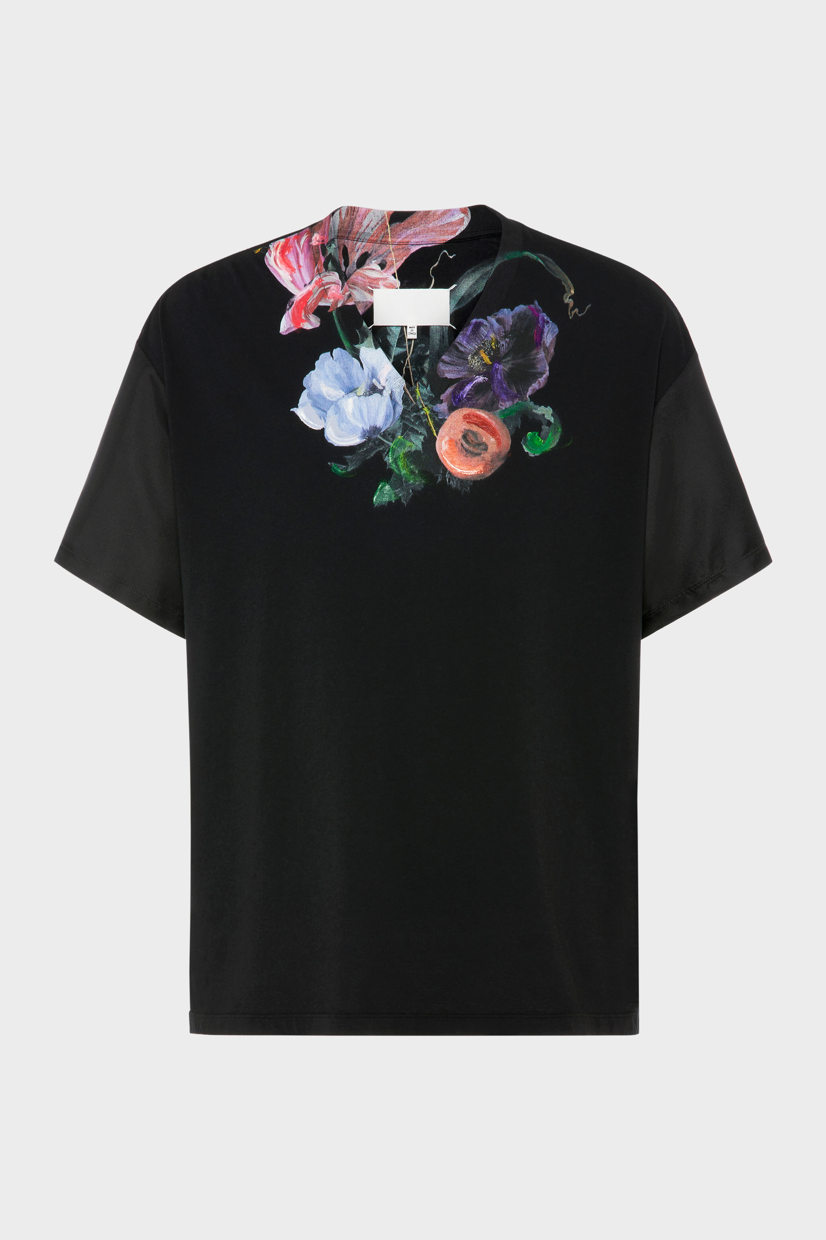 Camiseta de algod&oacute;n y seda con estampado floral