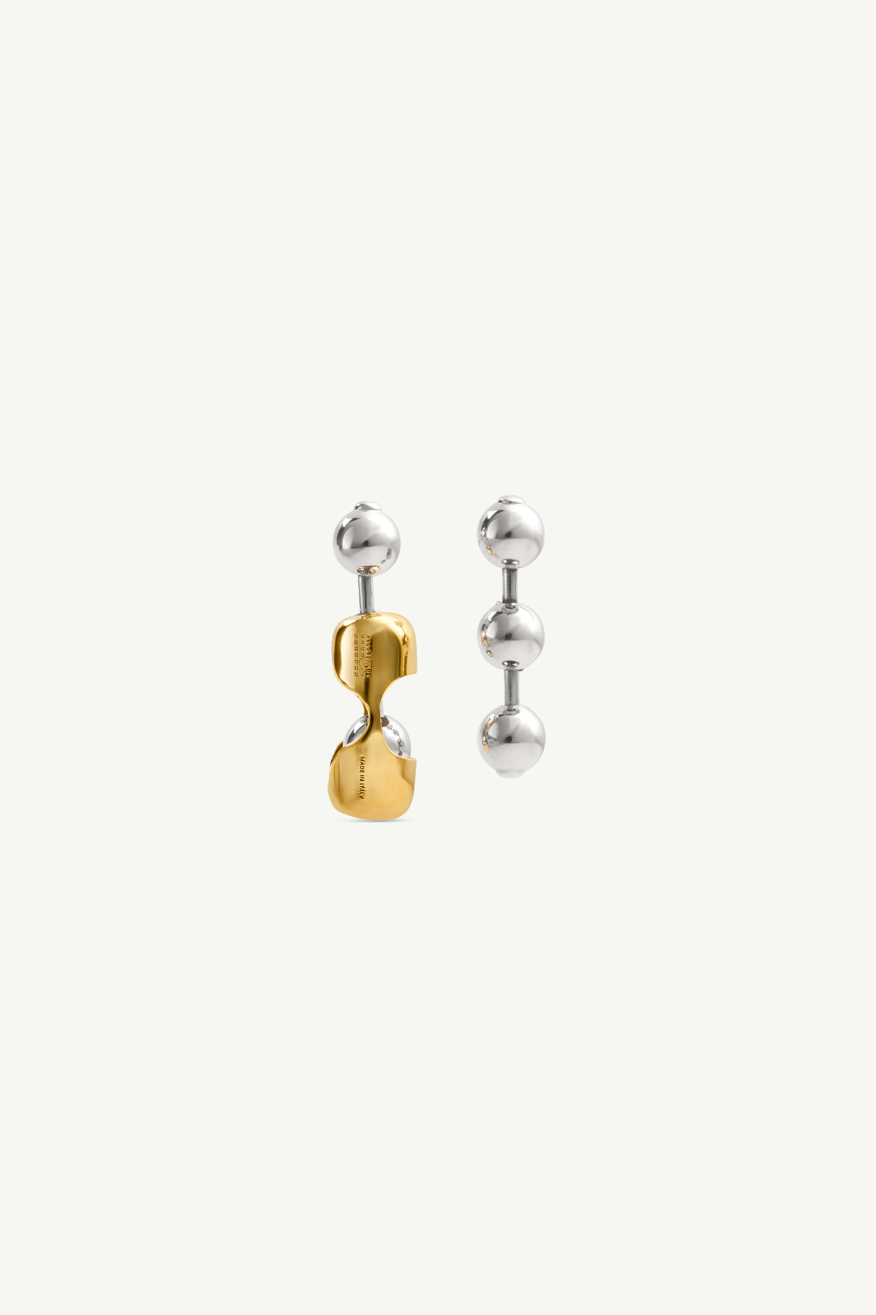 Two-tone orb drop earrings