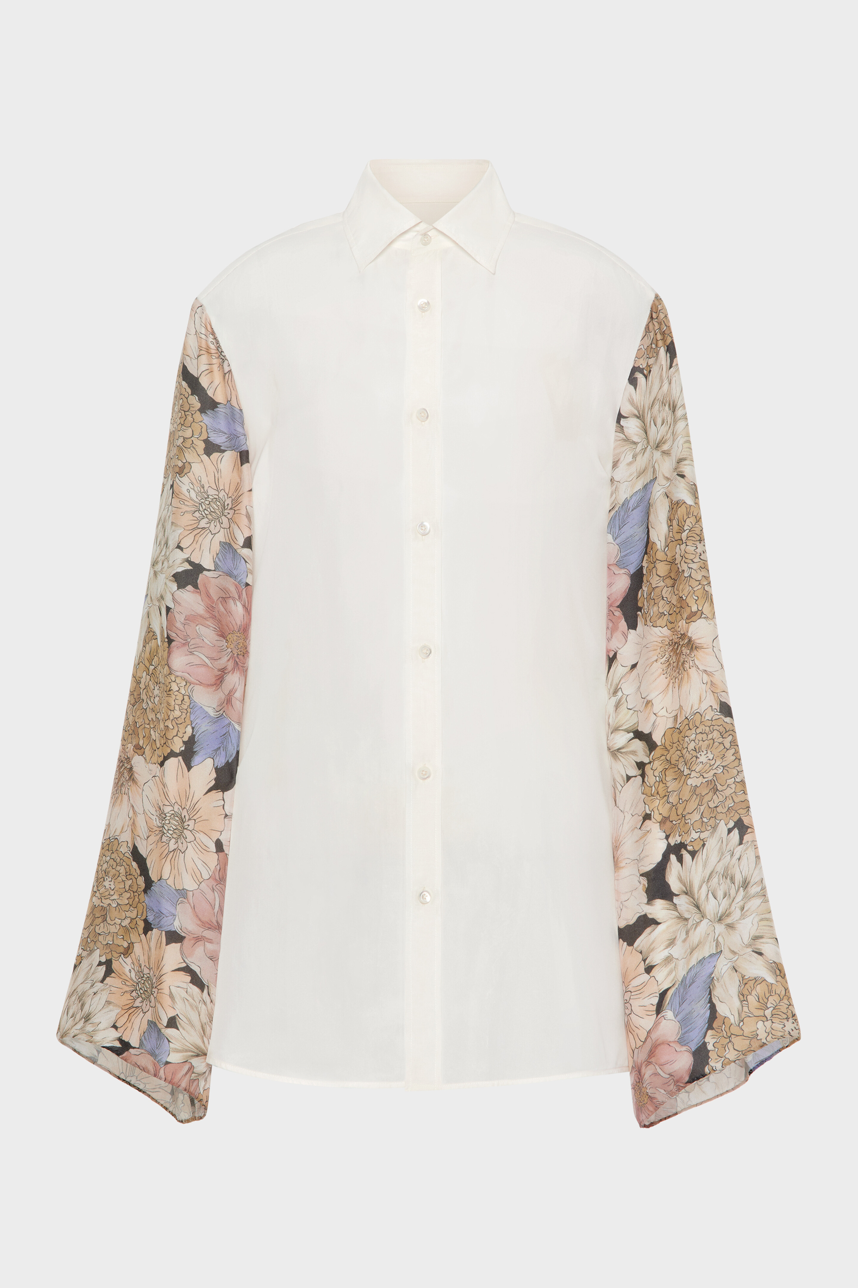 Camisa de seda con estampado floral