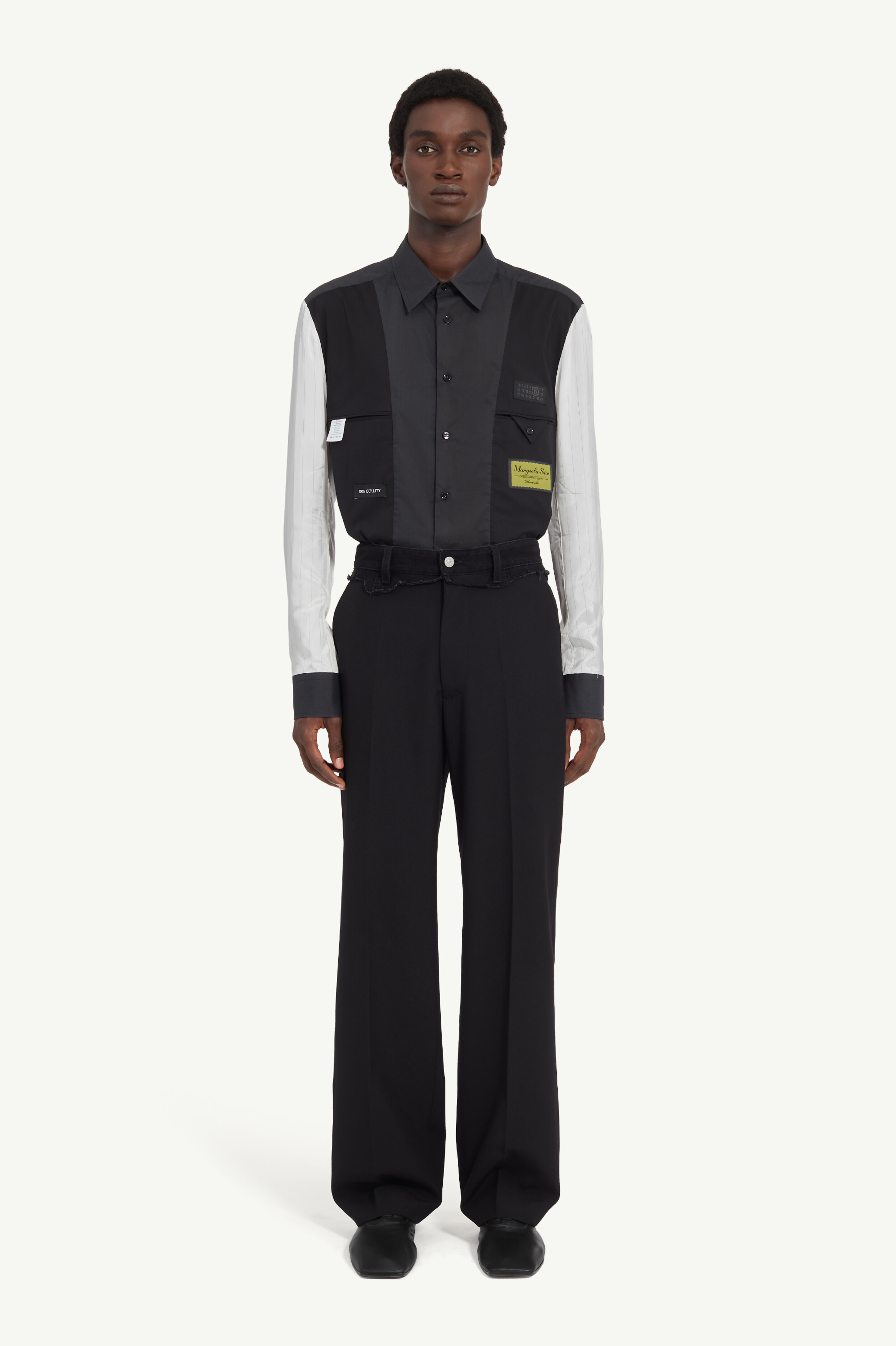 Pantaloni in lana con vita ricostruita
