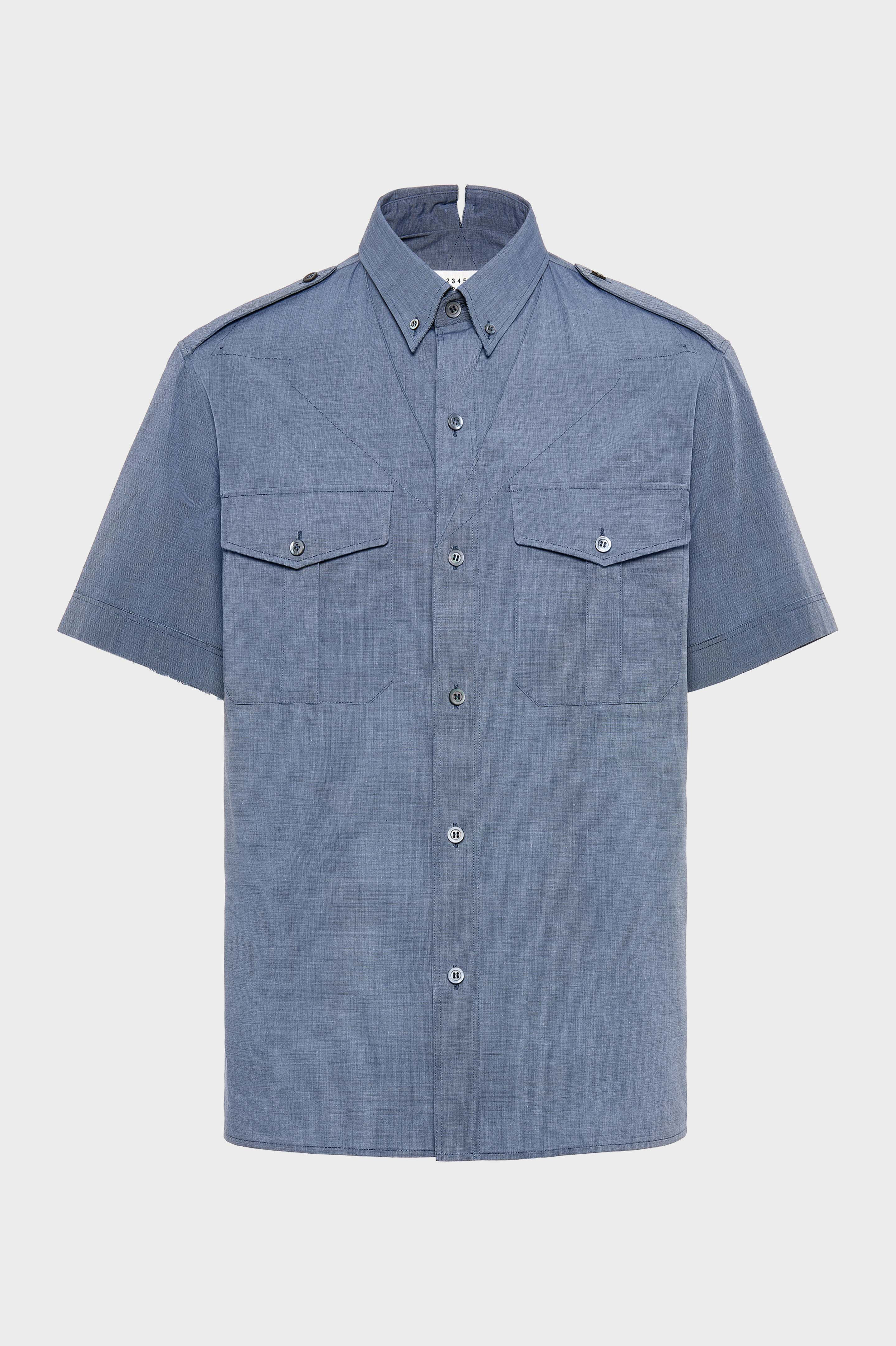 Folded Collar Short-Sleeve Shirt