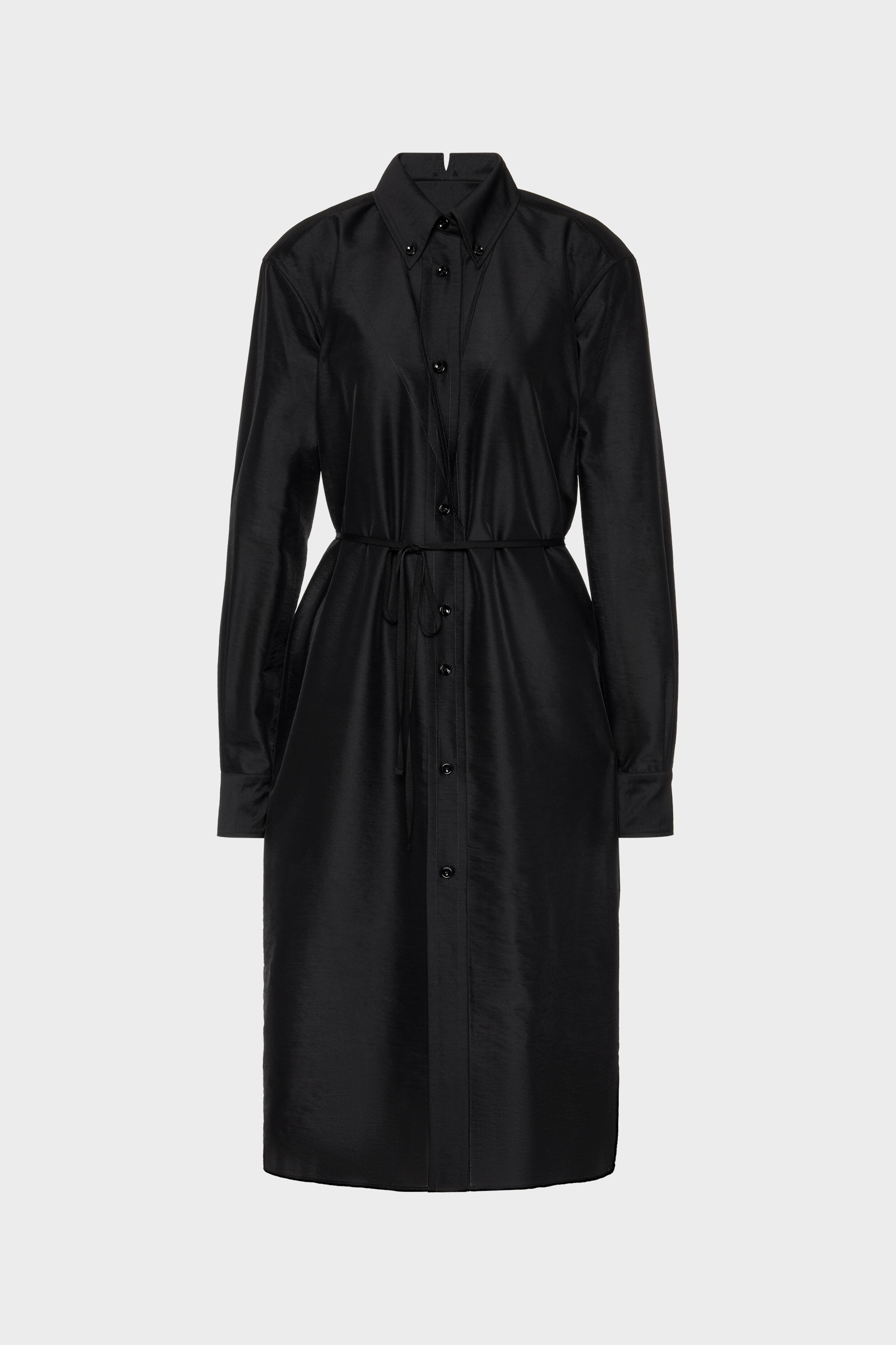 Virgin Wool Midi Shirt Dress