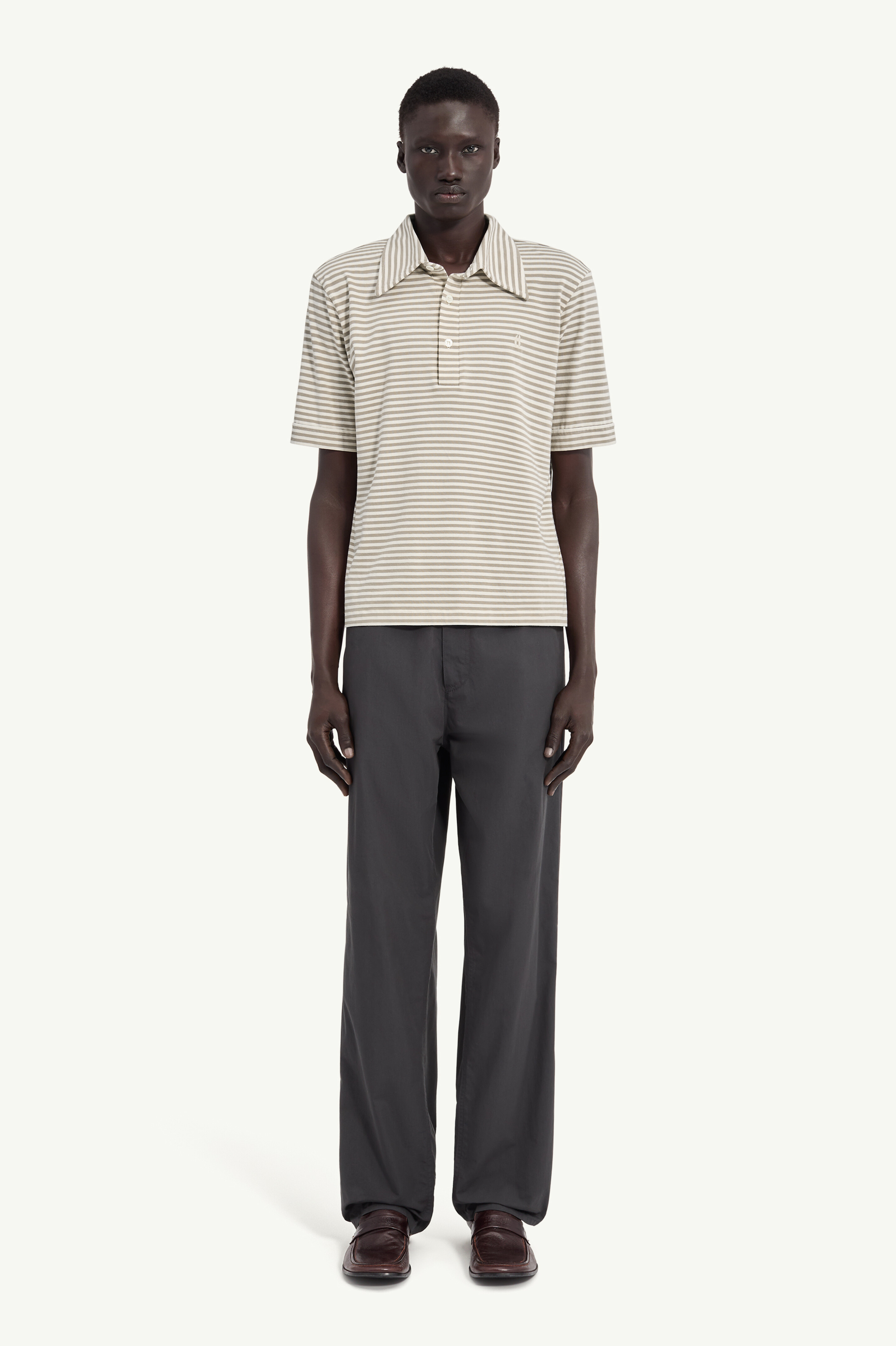 Striped Jersey Polo Shirt