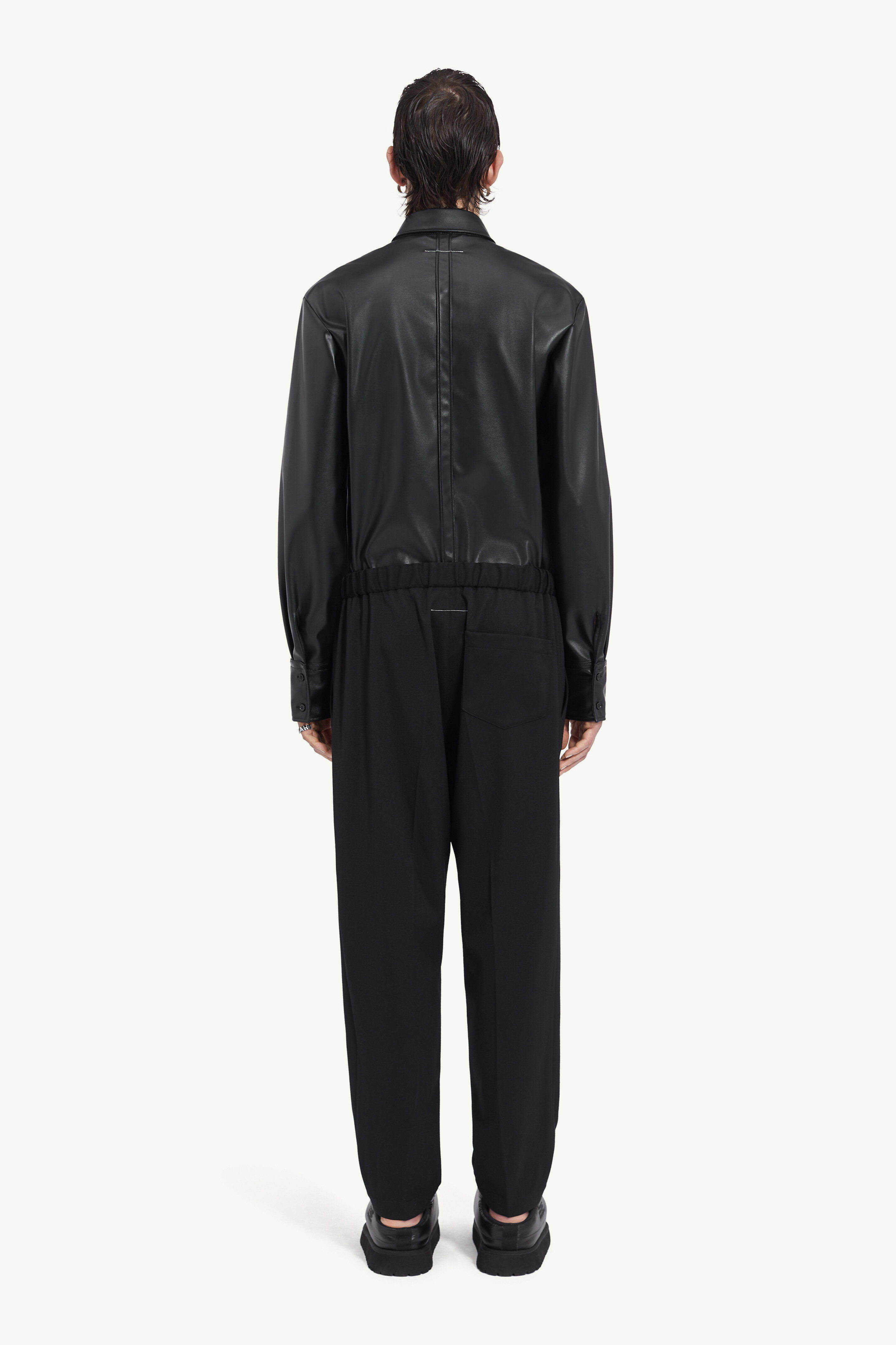 Black Wool Tapered-leg Drawstring Trousers | Maison Margiela