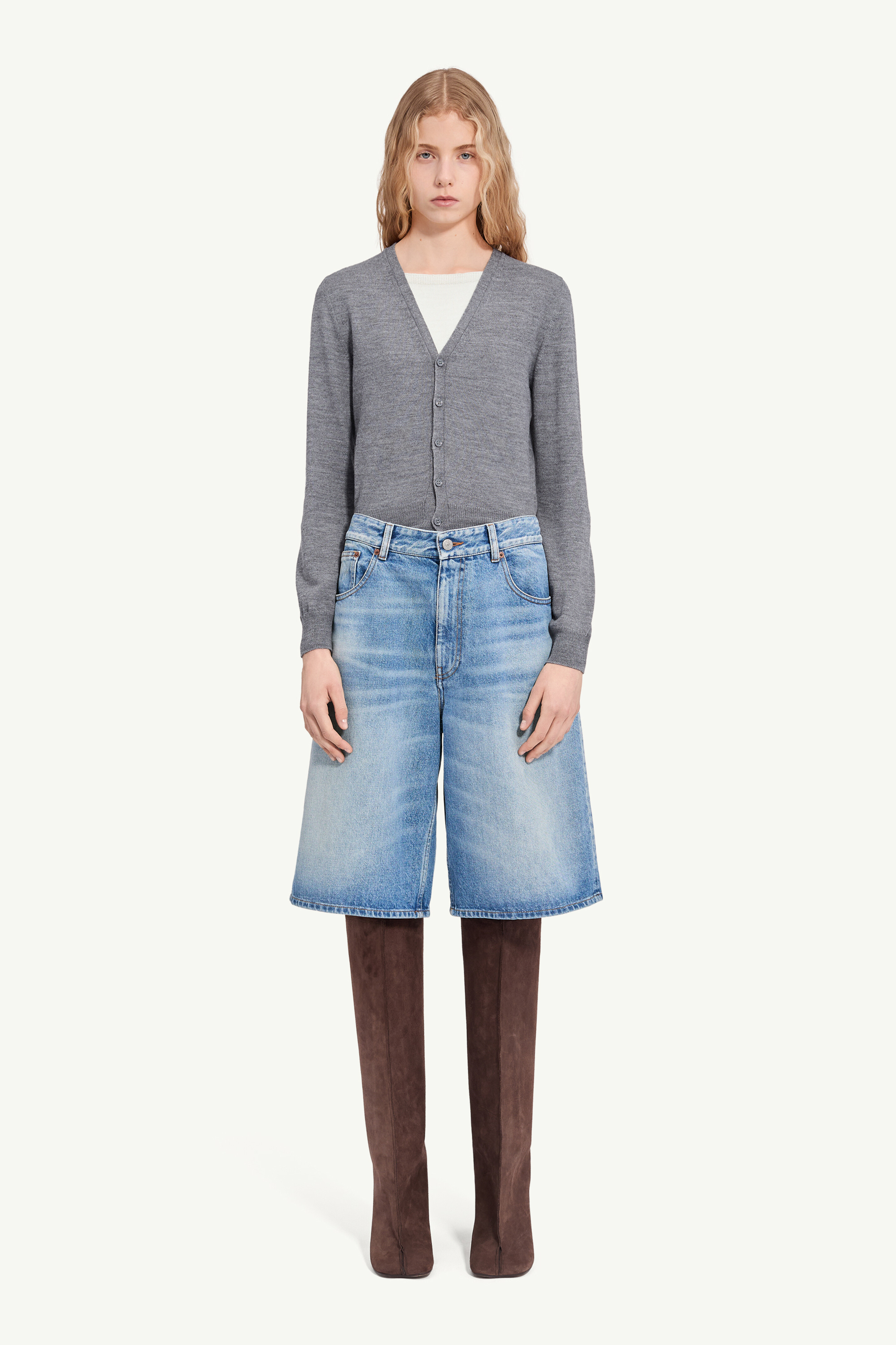 Denim bermuda shorts
