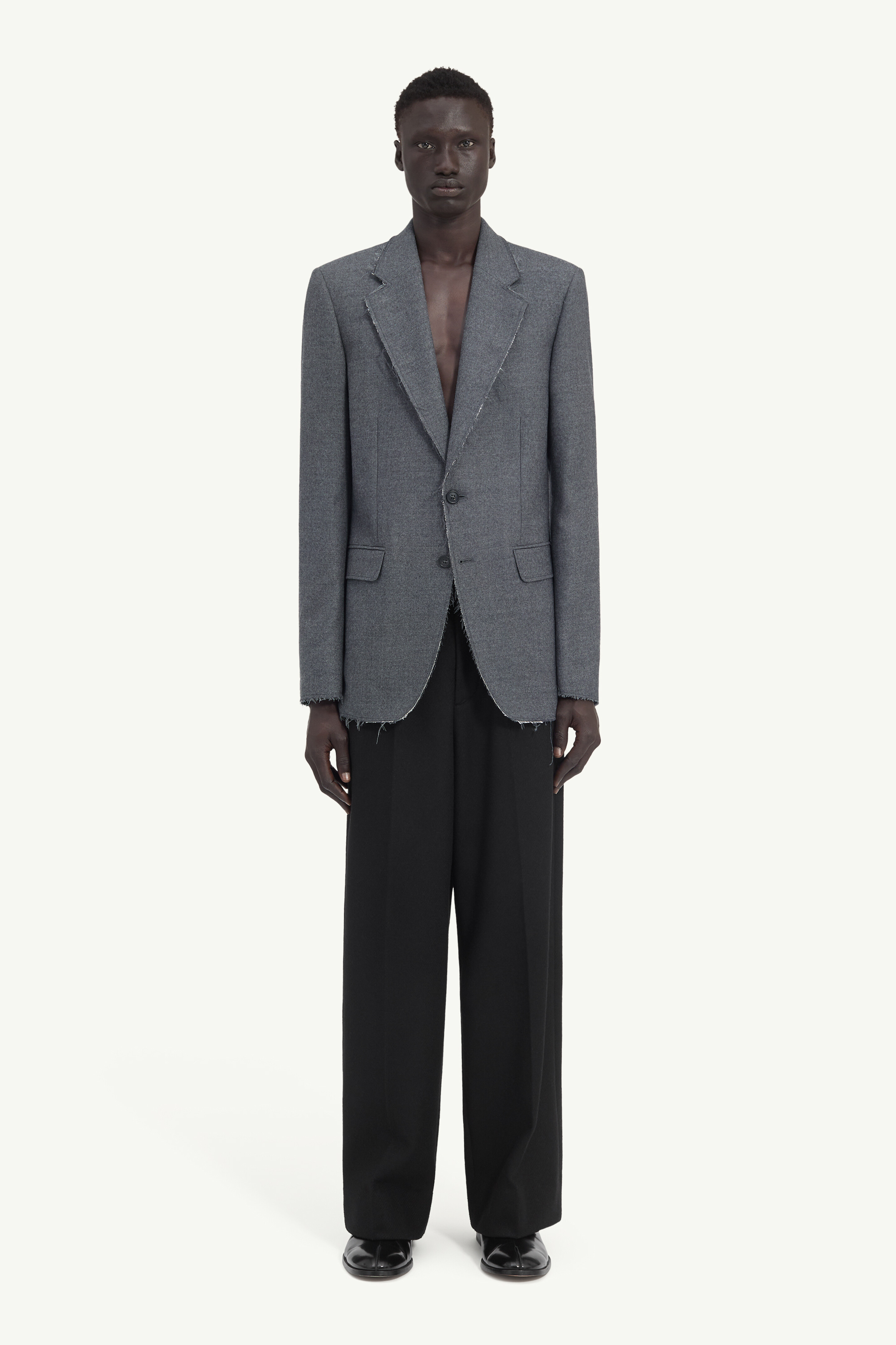 Tailored wool suit jacket
