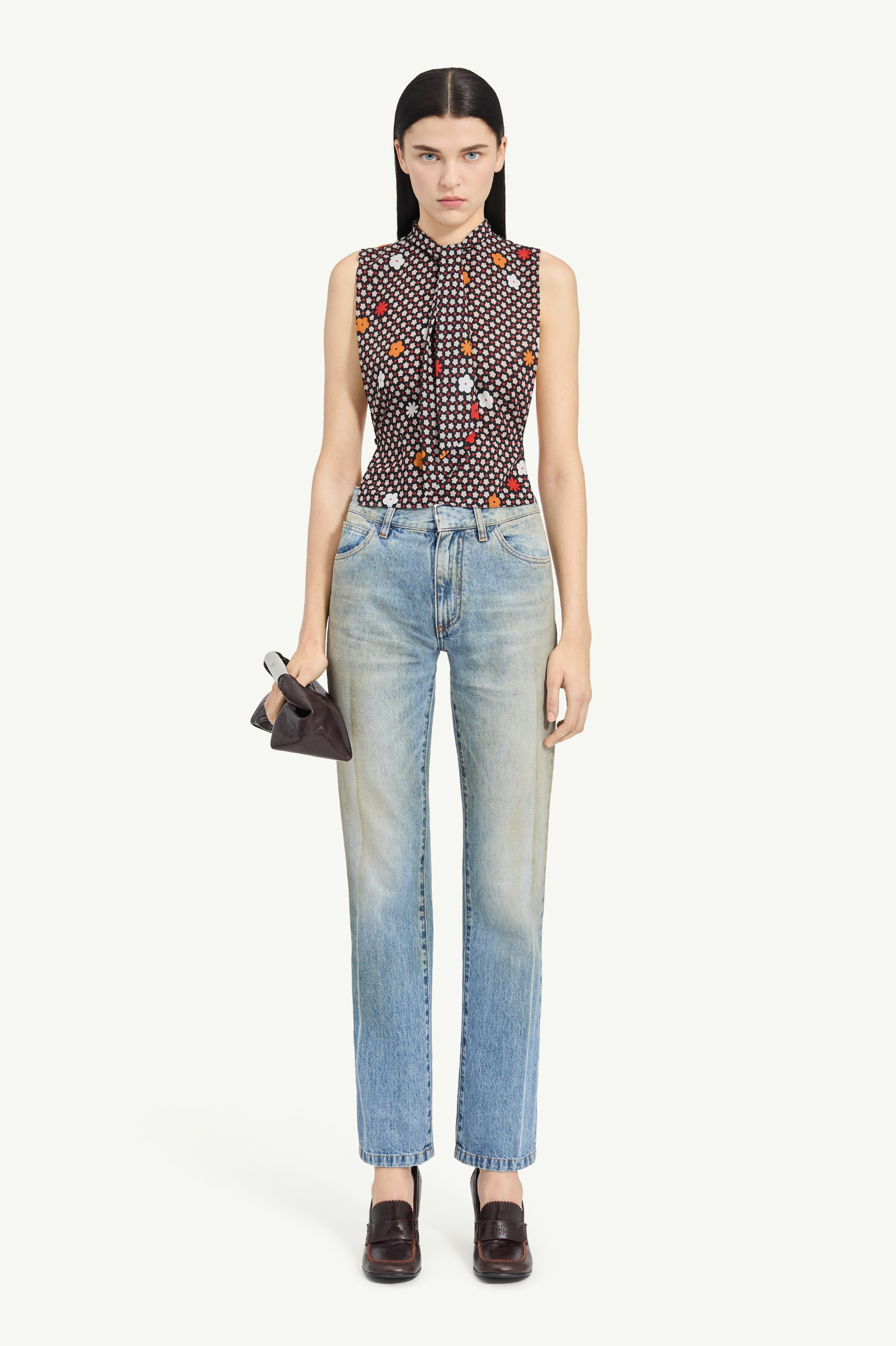 Graphic Floral Sleeveless Top