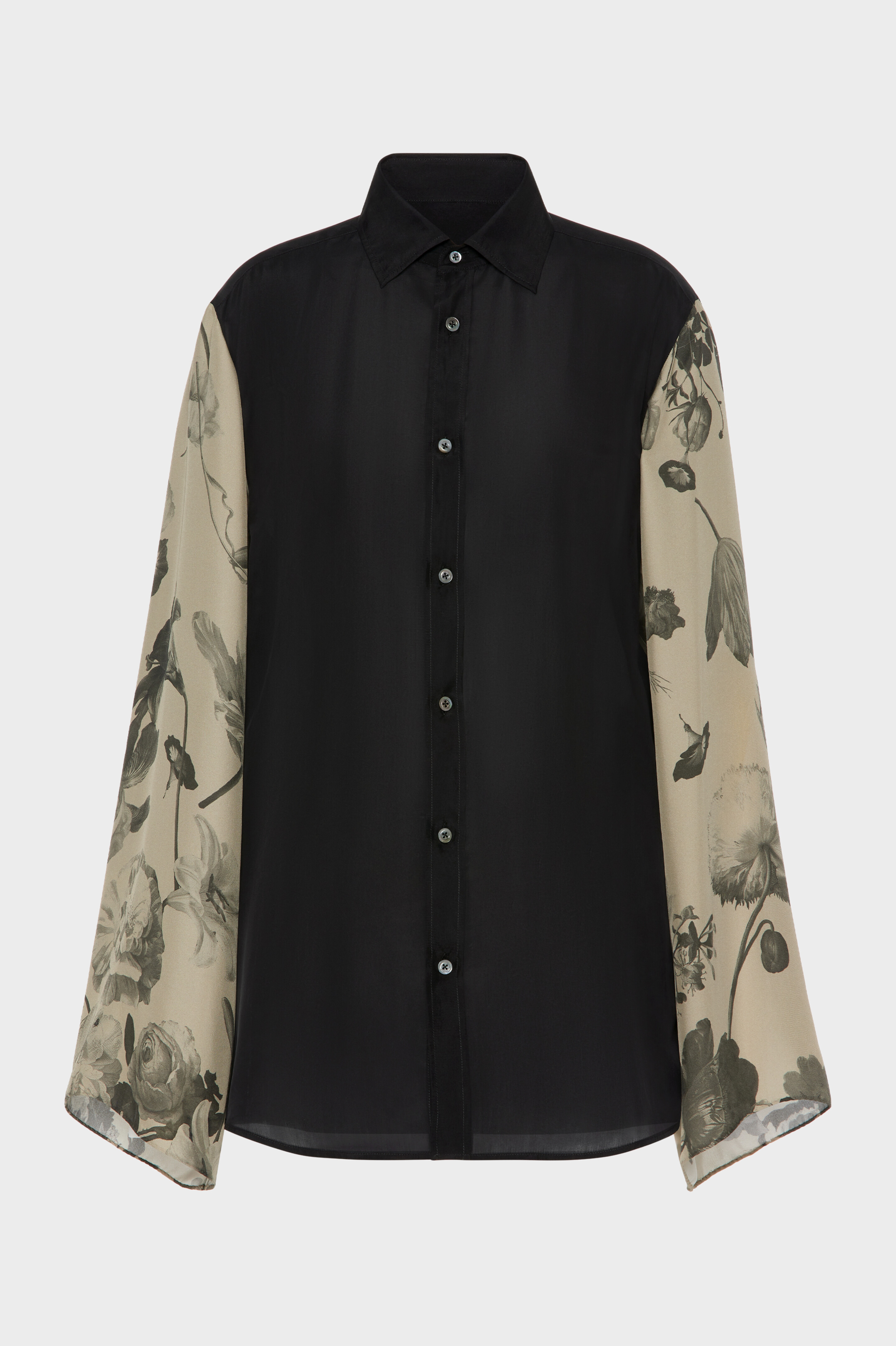Camisa de seda con estampado floral