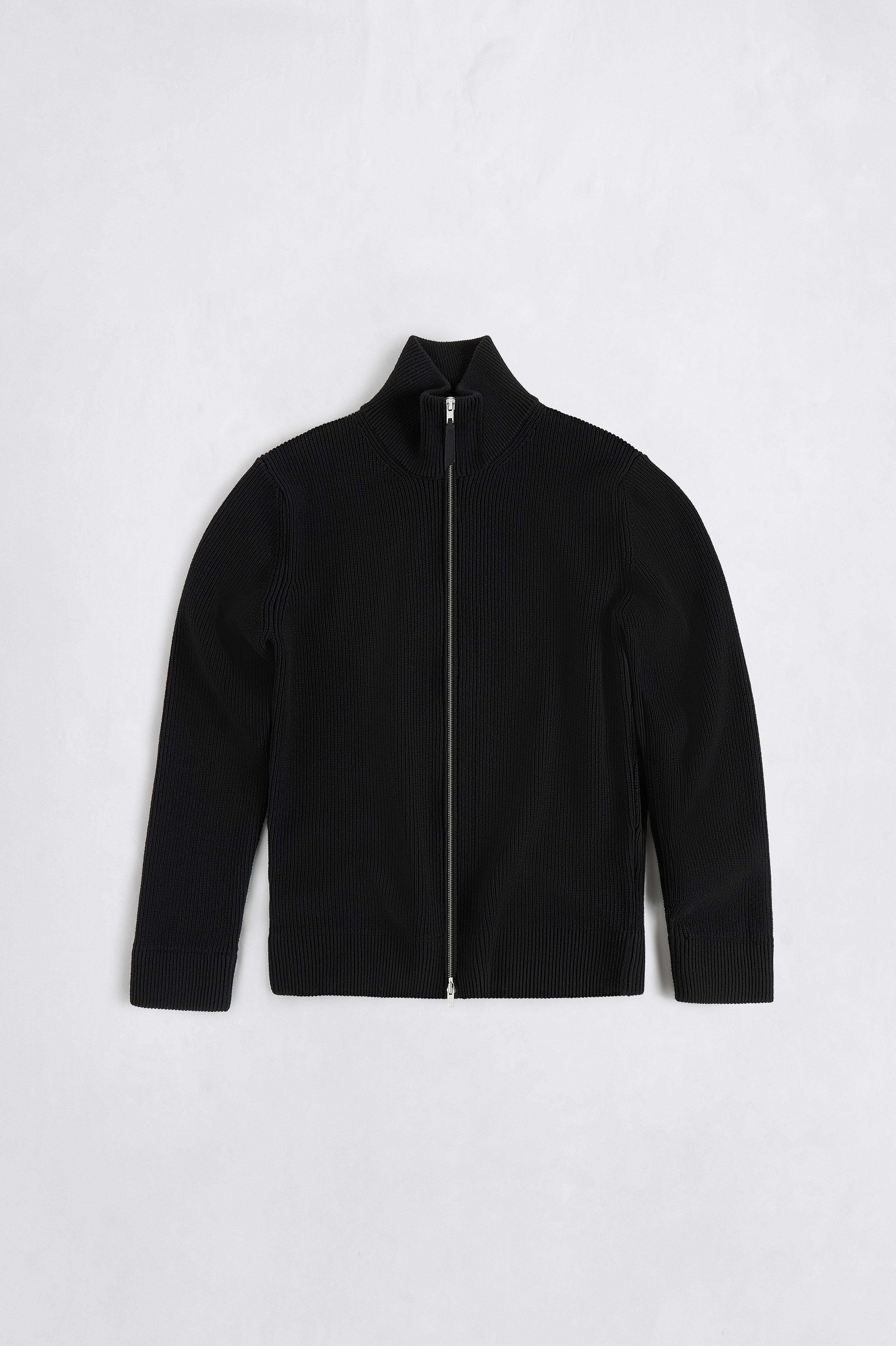 Knit zip-up cardigan