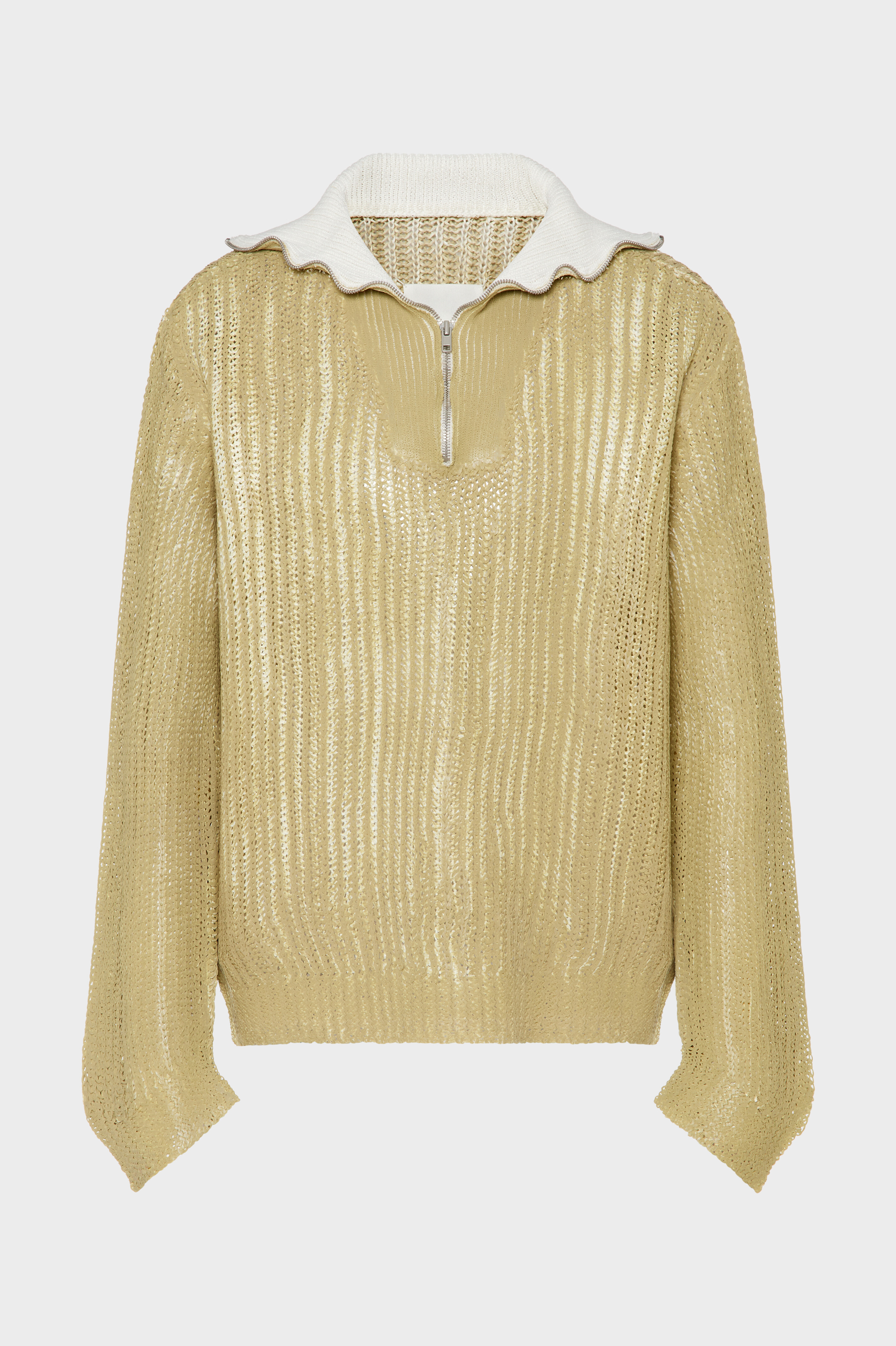 Maglione in maglia aperta con collo zip