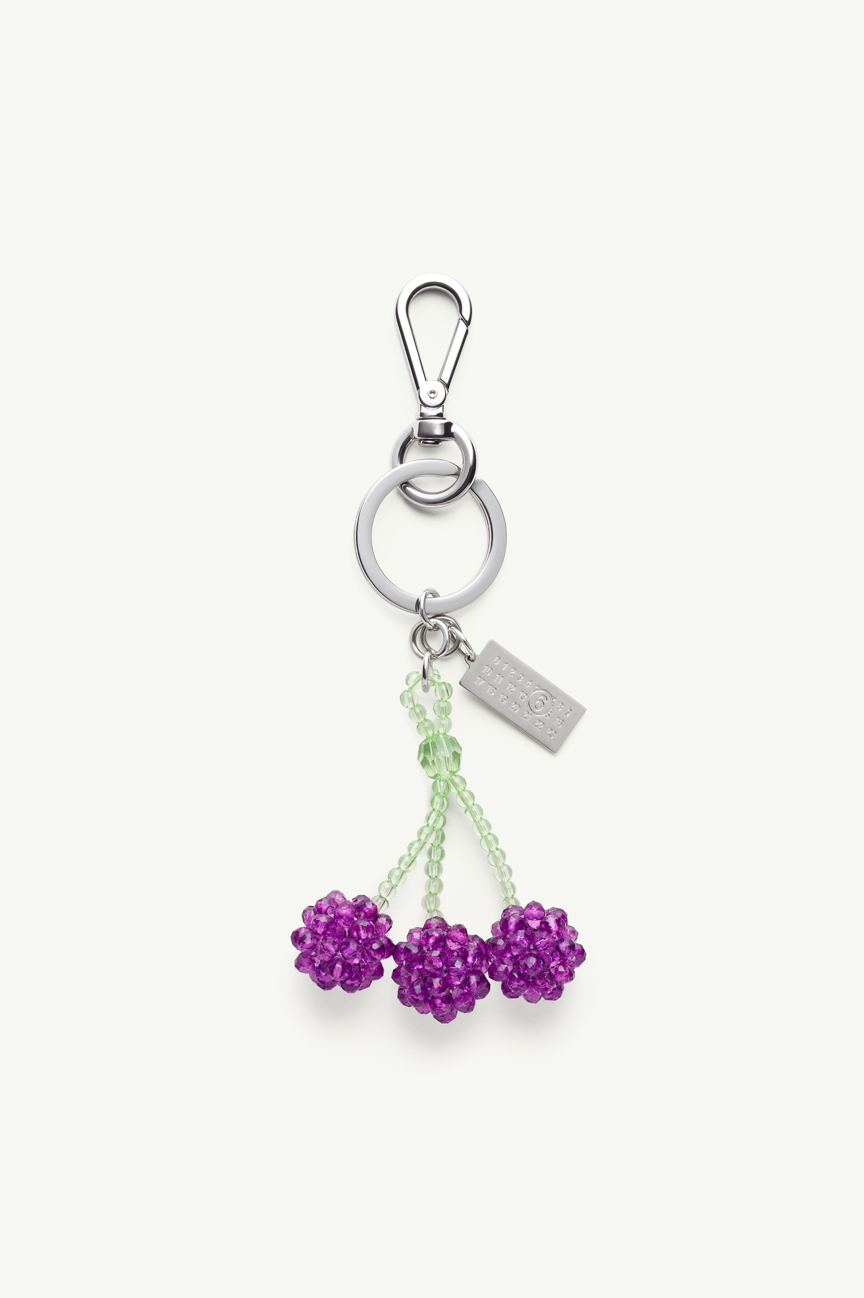 Cherry Beaded Numeric Keyring