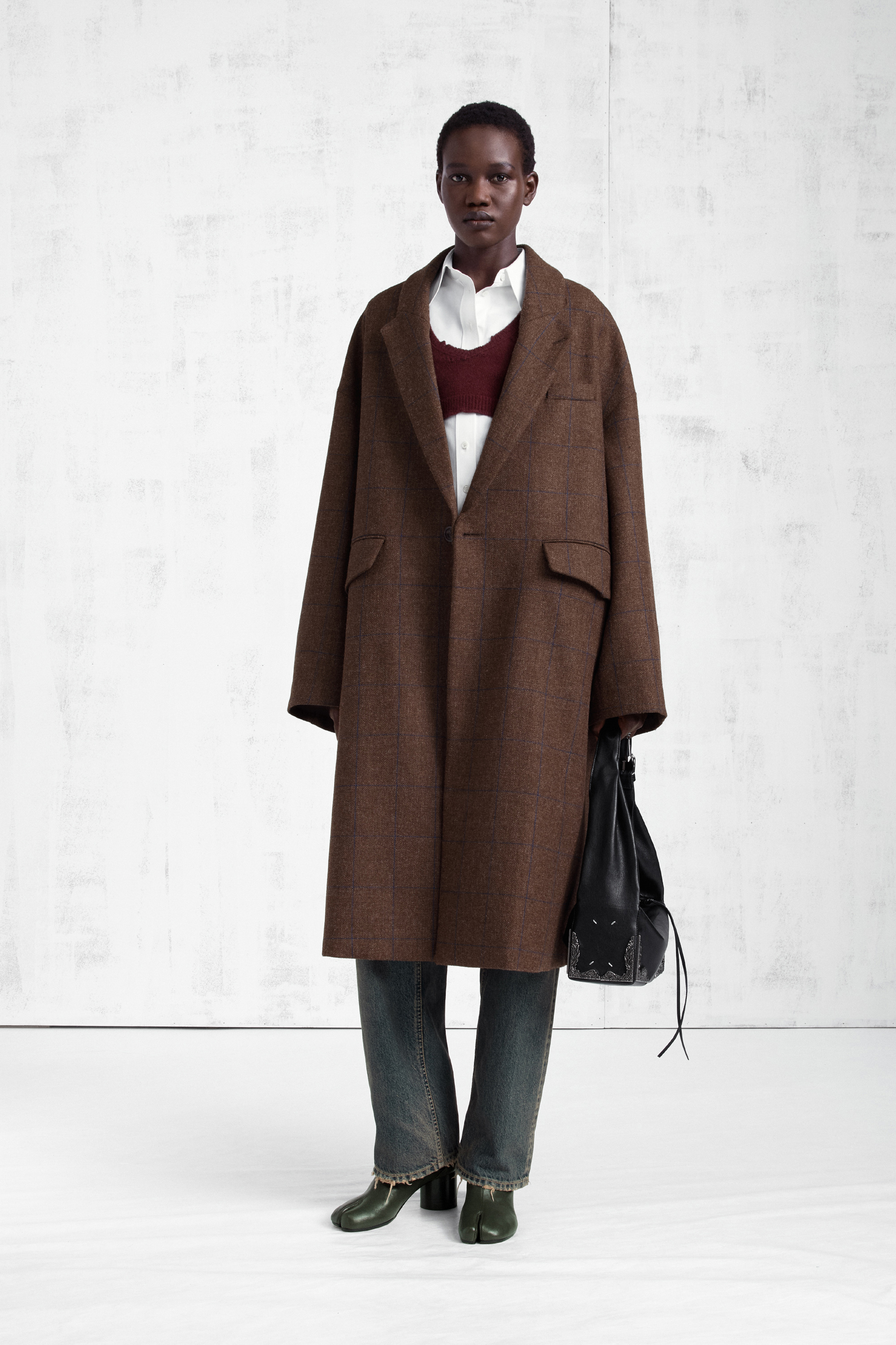 Checked Wool Overcoat