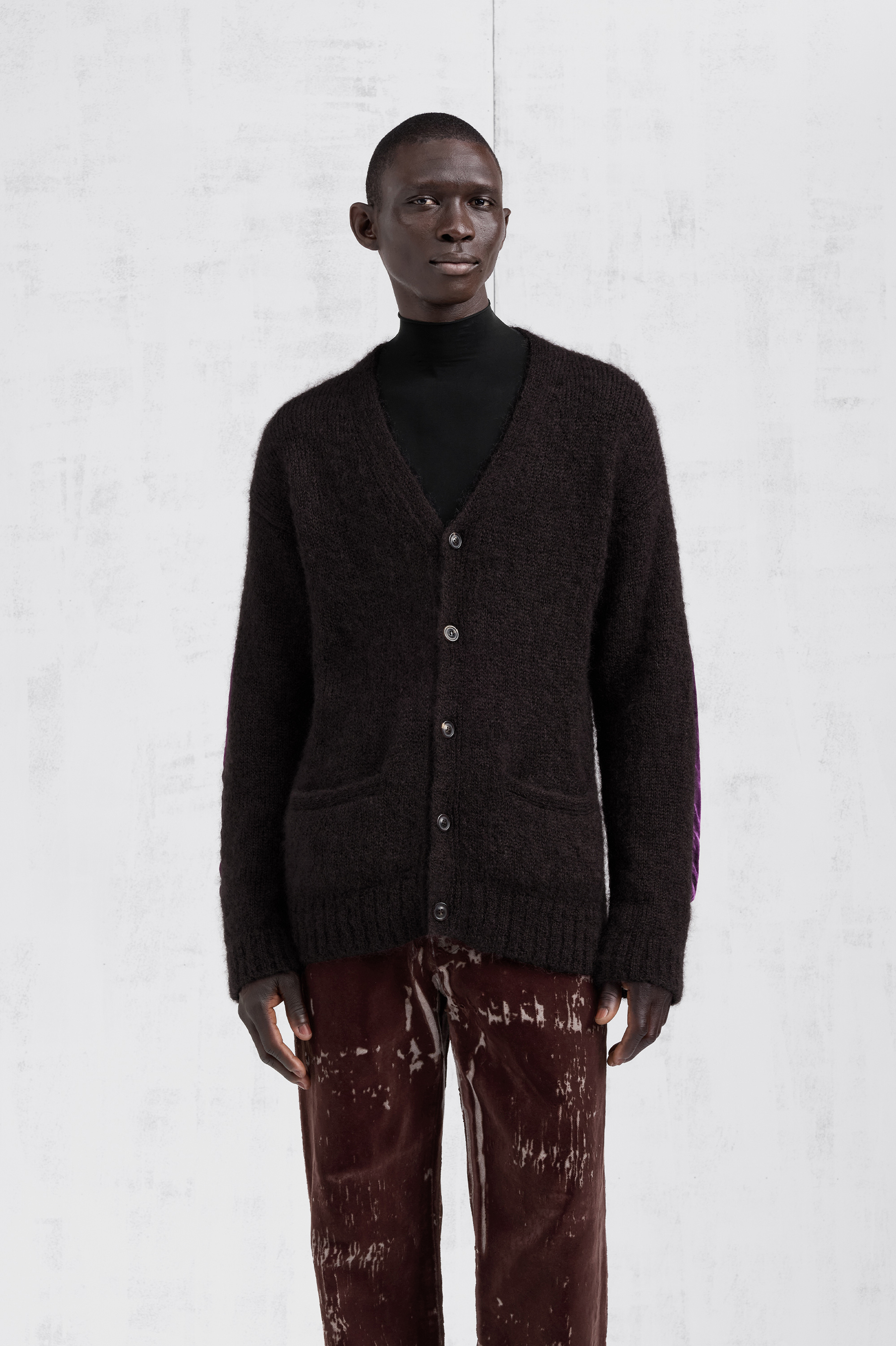 Velvet Patch Mohair Cardigan