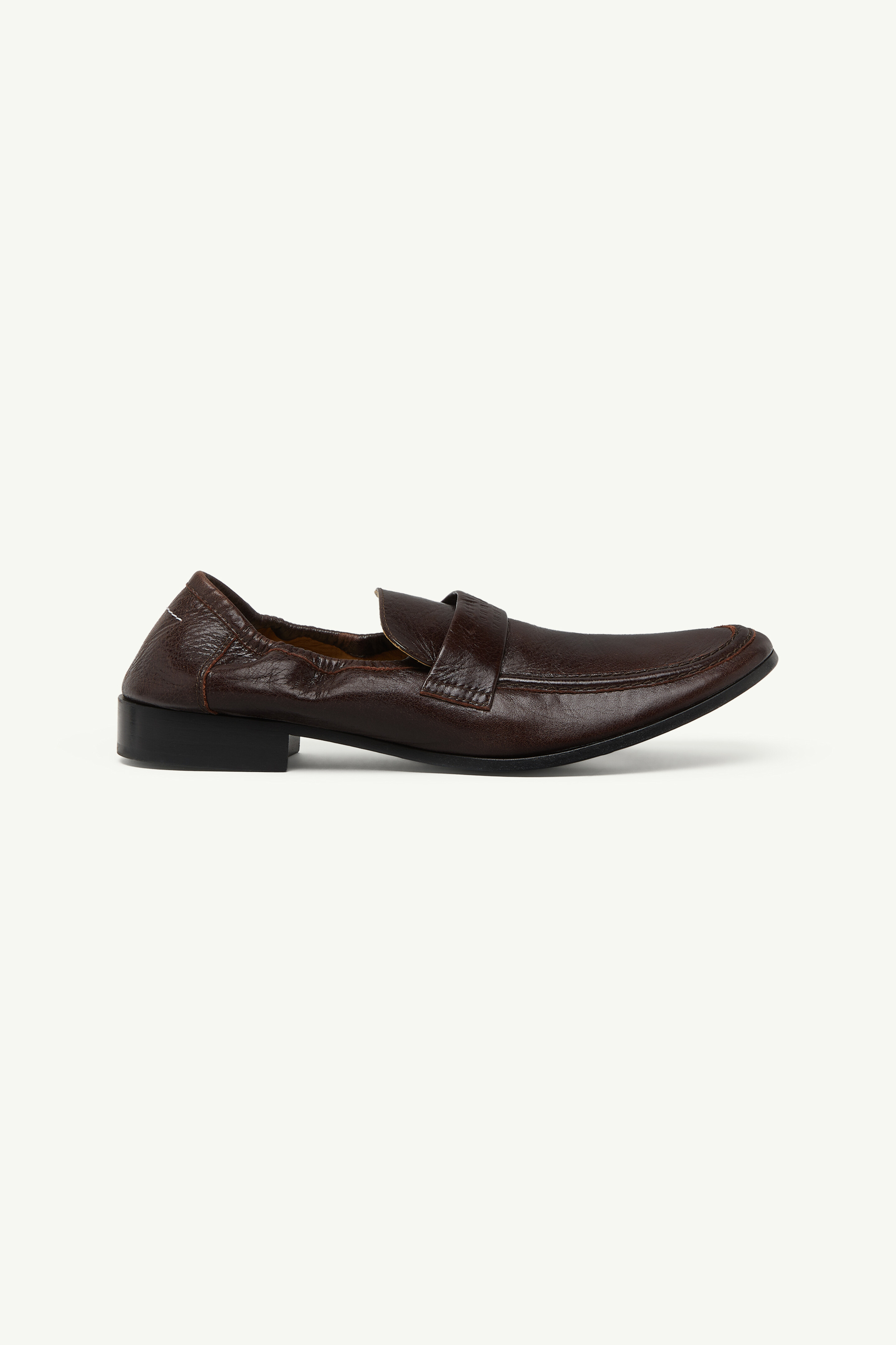 Swing-toe leather loafers