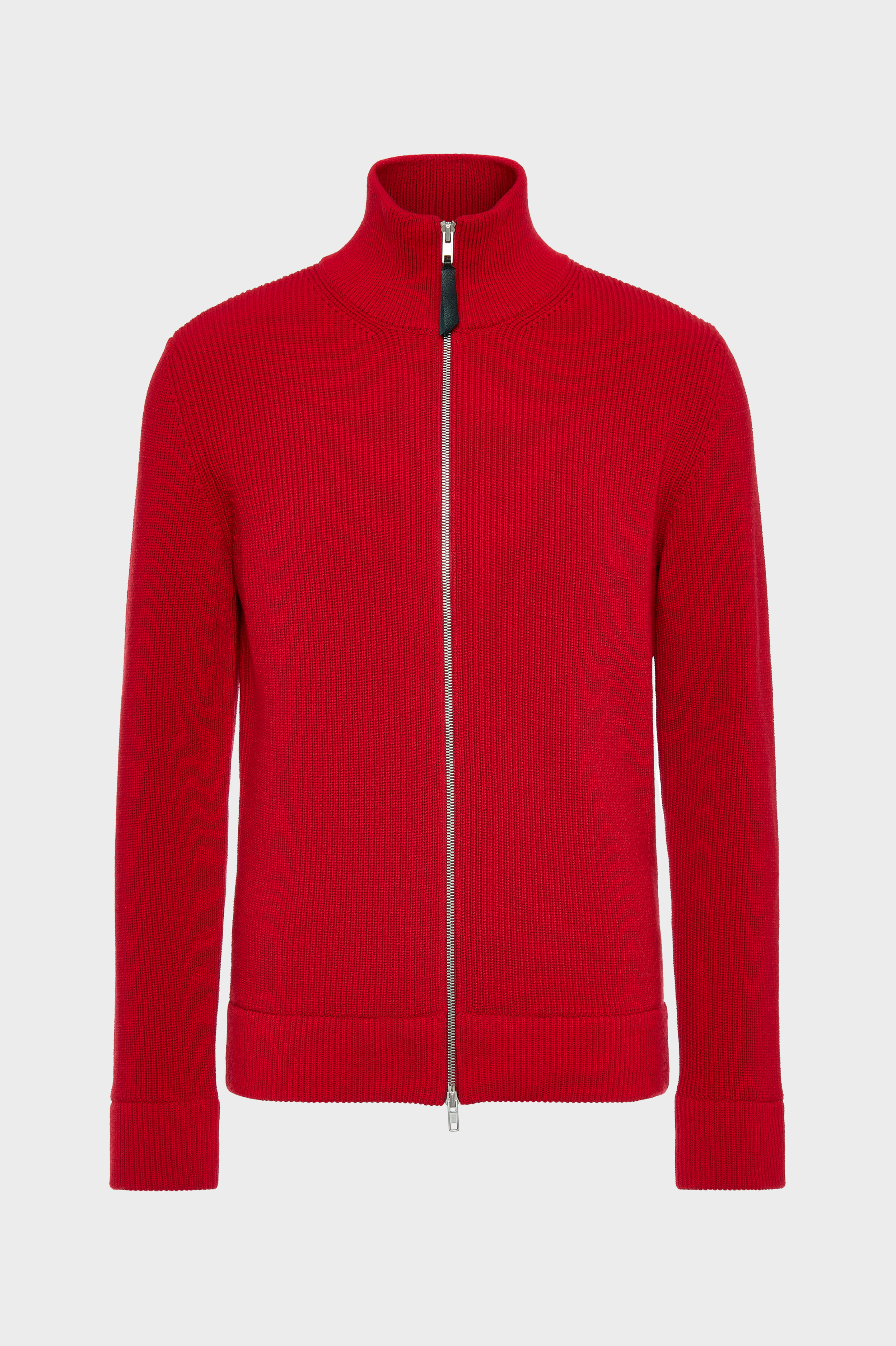 Knit zip-up cardigan